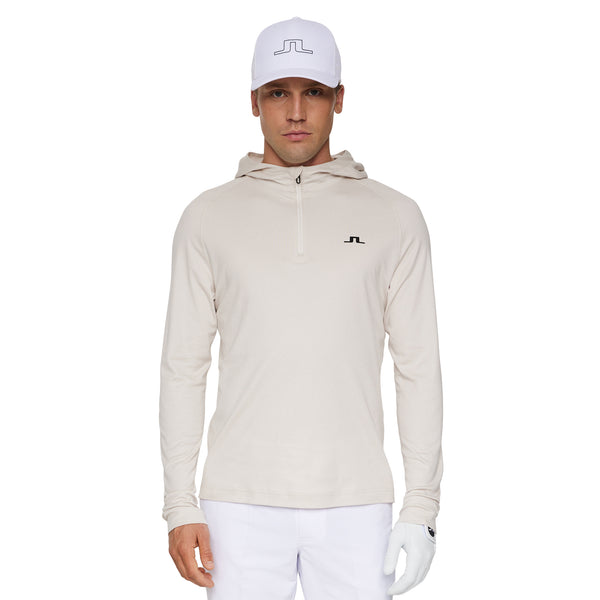 J.Lindeberg Golf Mario 1/4 Zip Hoodie SH25 - Moonbeam U029
