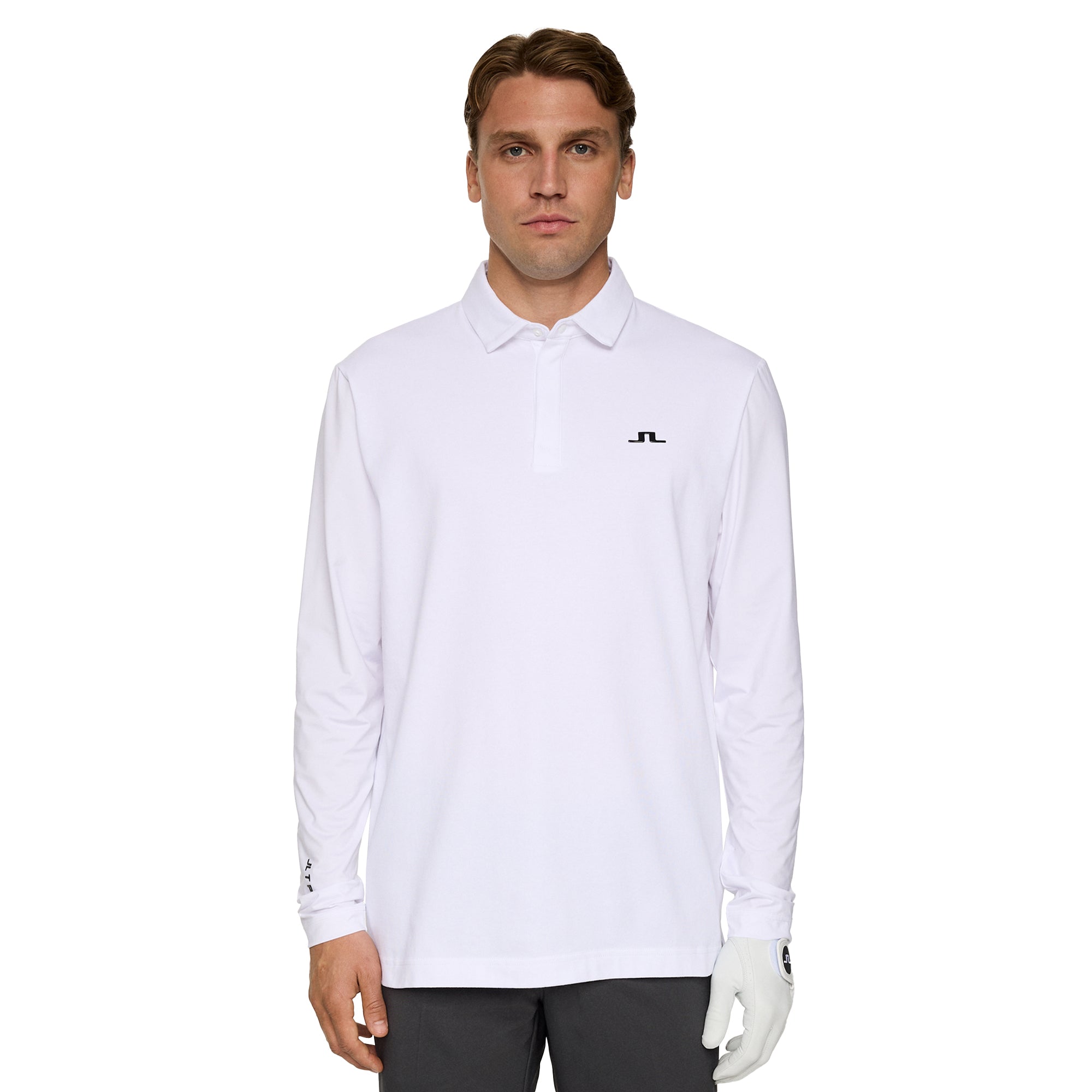 J.Lindeberg Golf Sean Hybrid LS Polo Shirt FW25 - White 0000