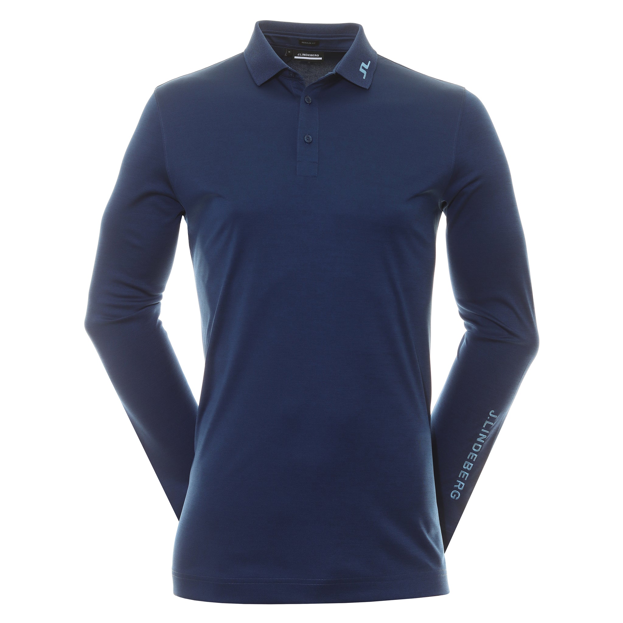 J.Lindeberg Golf Tour Tech Long Sleeve Polo Shirt GMJT08572 Estate Blue