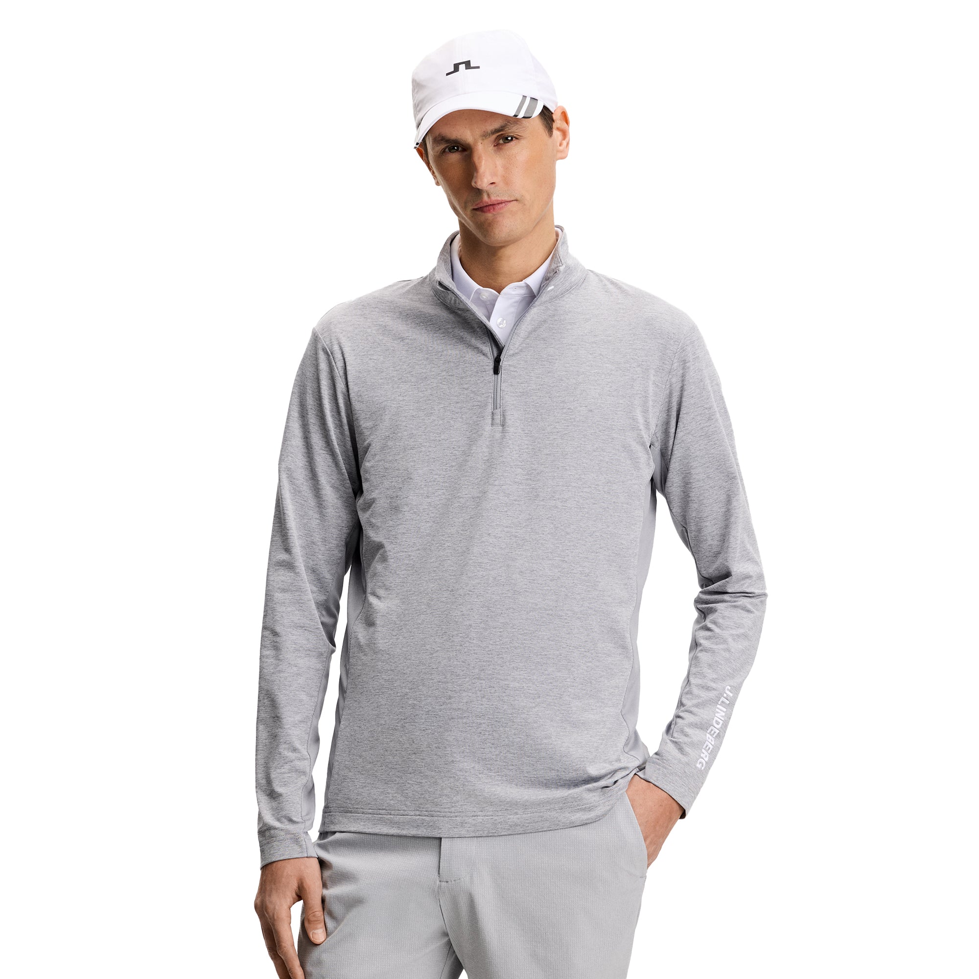 J.Lindeberg Golf Tour Tech Mid Layer PS26 - Medium Grey Melange