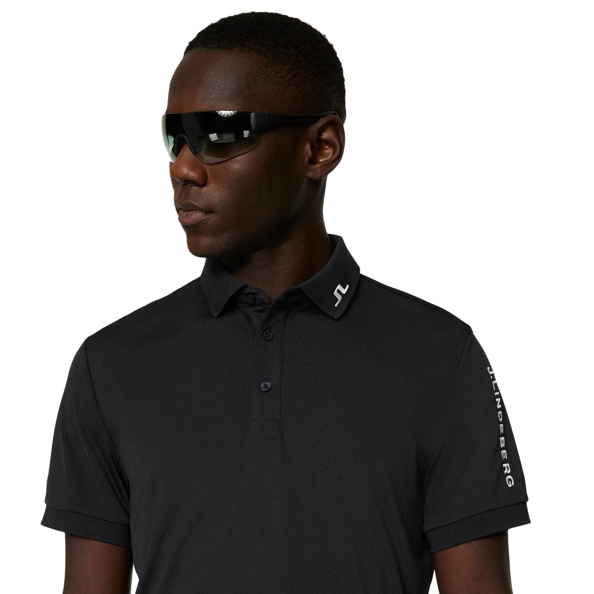 J.Lindeberg Golf Tour Tech Polo Shirt Black 9999