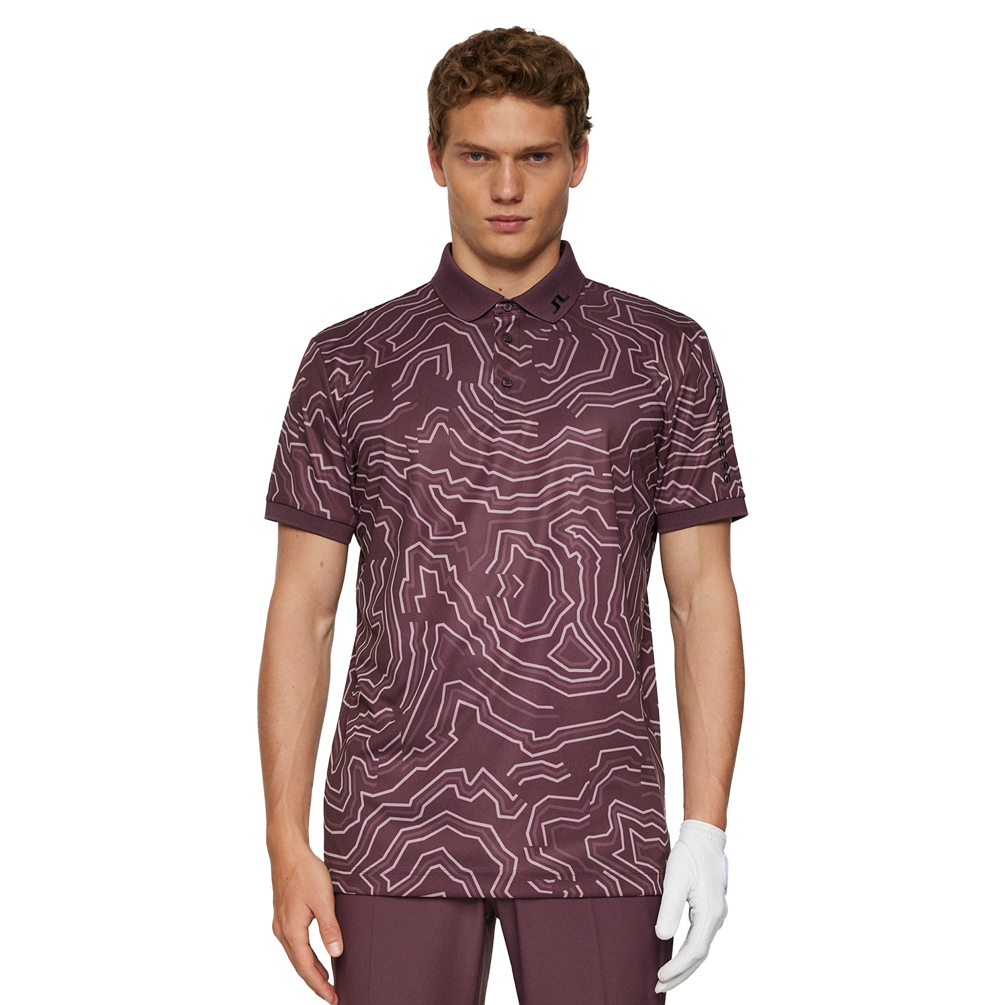 J.Lindeberg Golf Tour Tech Print Polo Shirt FW25