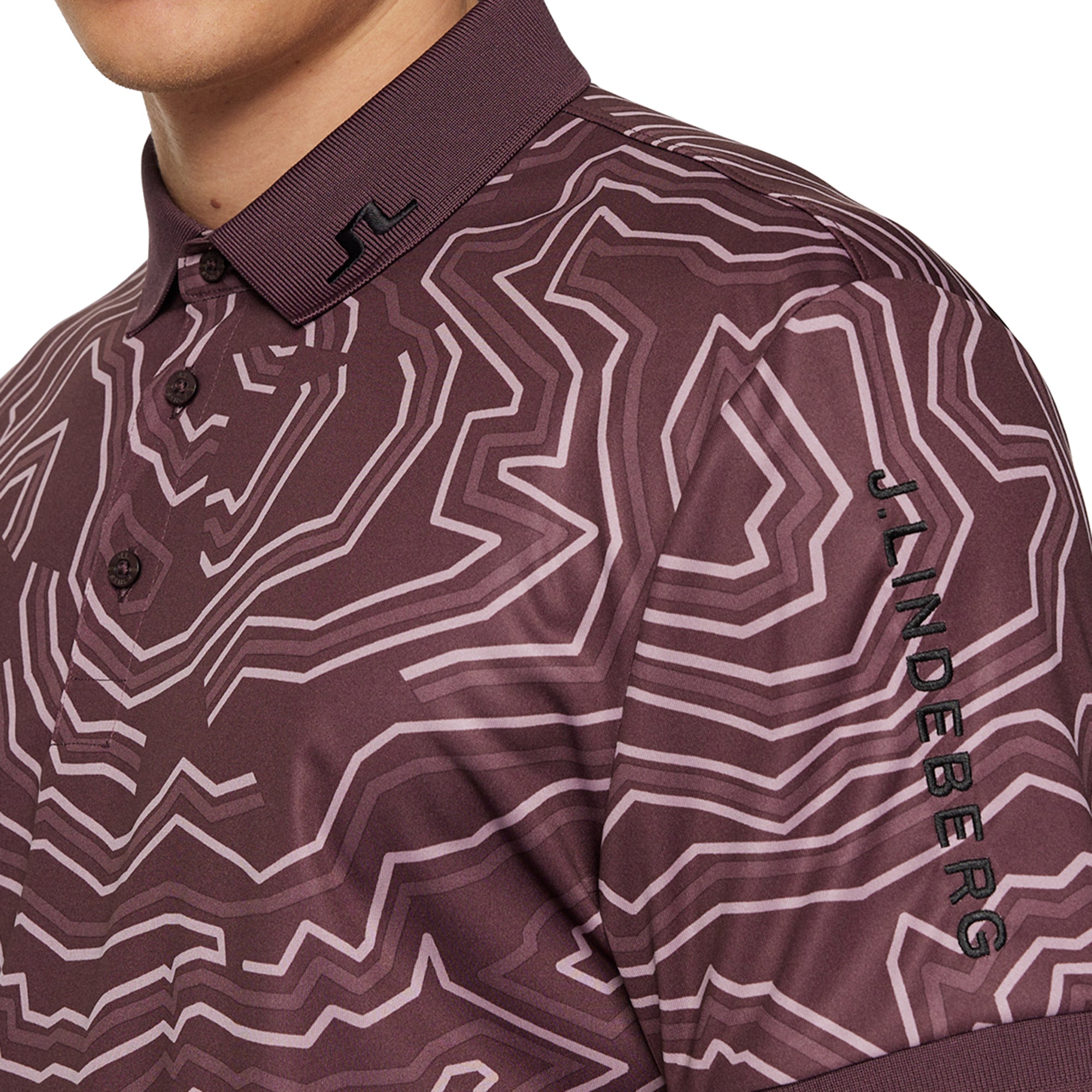 J.Lindeberg Golf Tour Tech Print Polo Shirt FW25