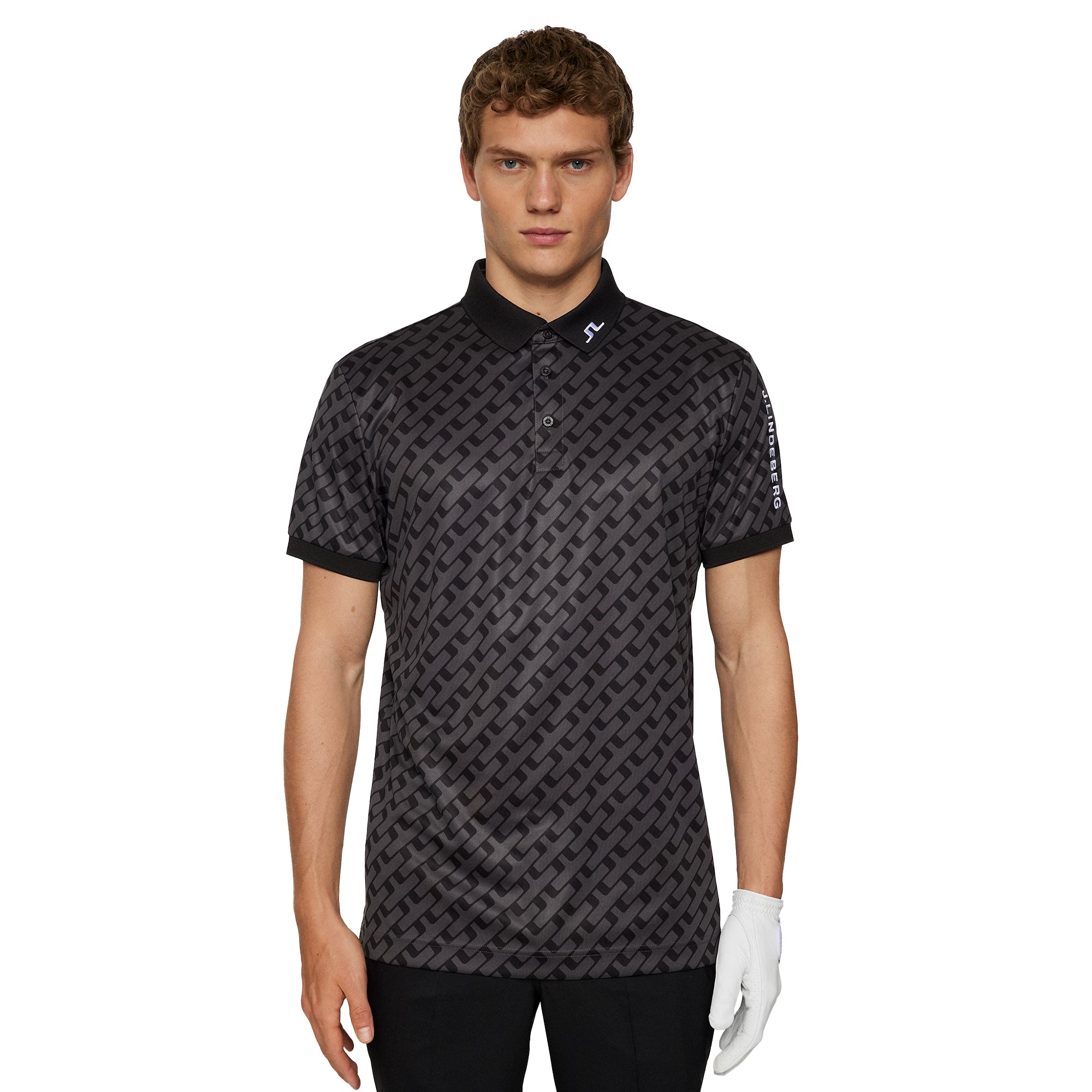 J.Lindeberg Golf Tour Tech Print Polo Shirt FW25 - Topo