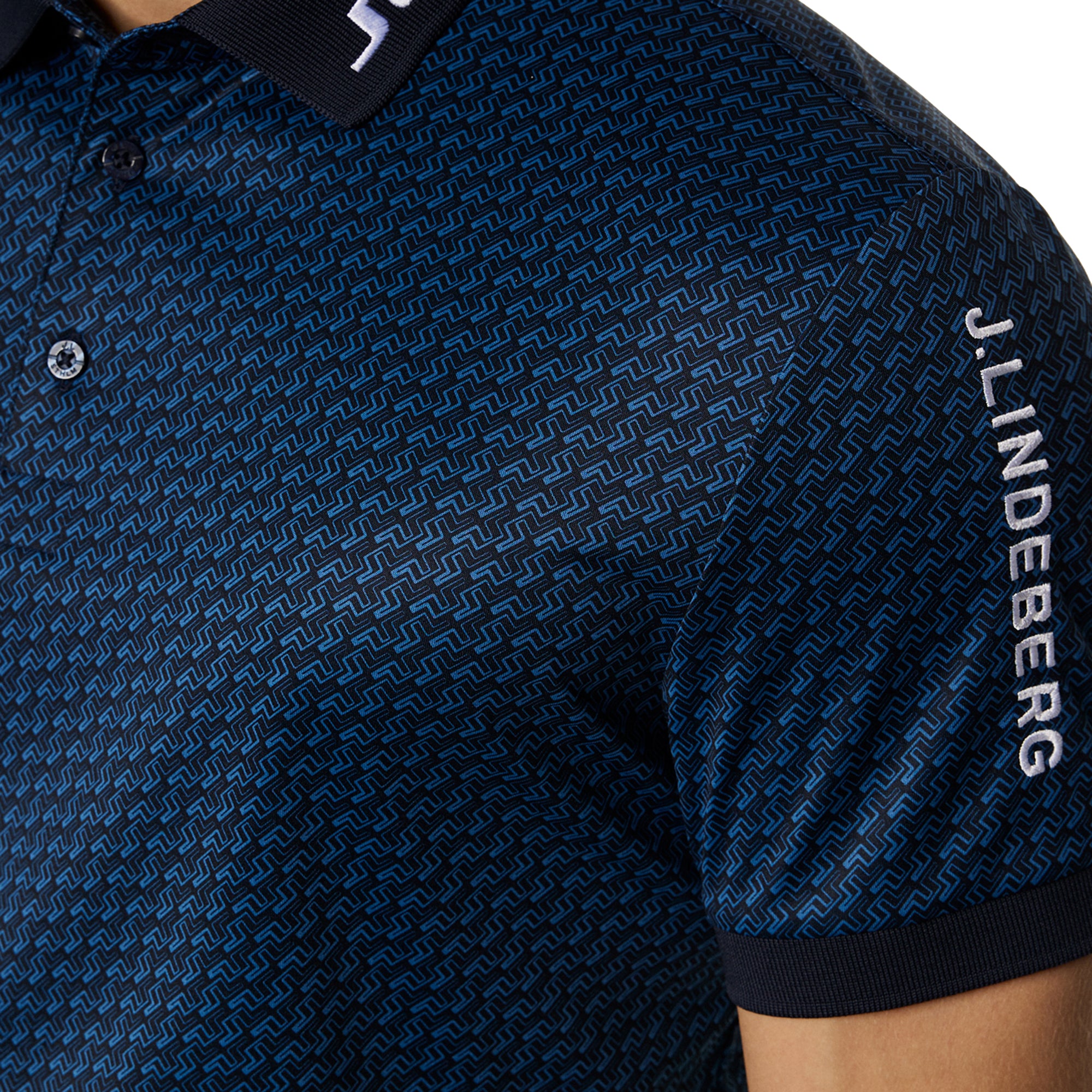 J.Lindeberg Golf Tour Tech Print Polo Shirt SH25
