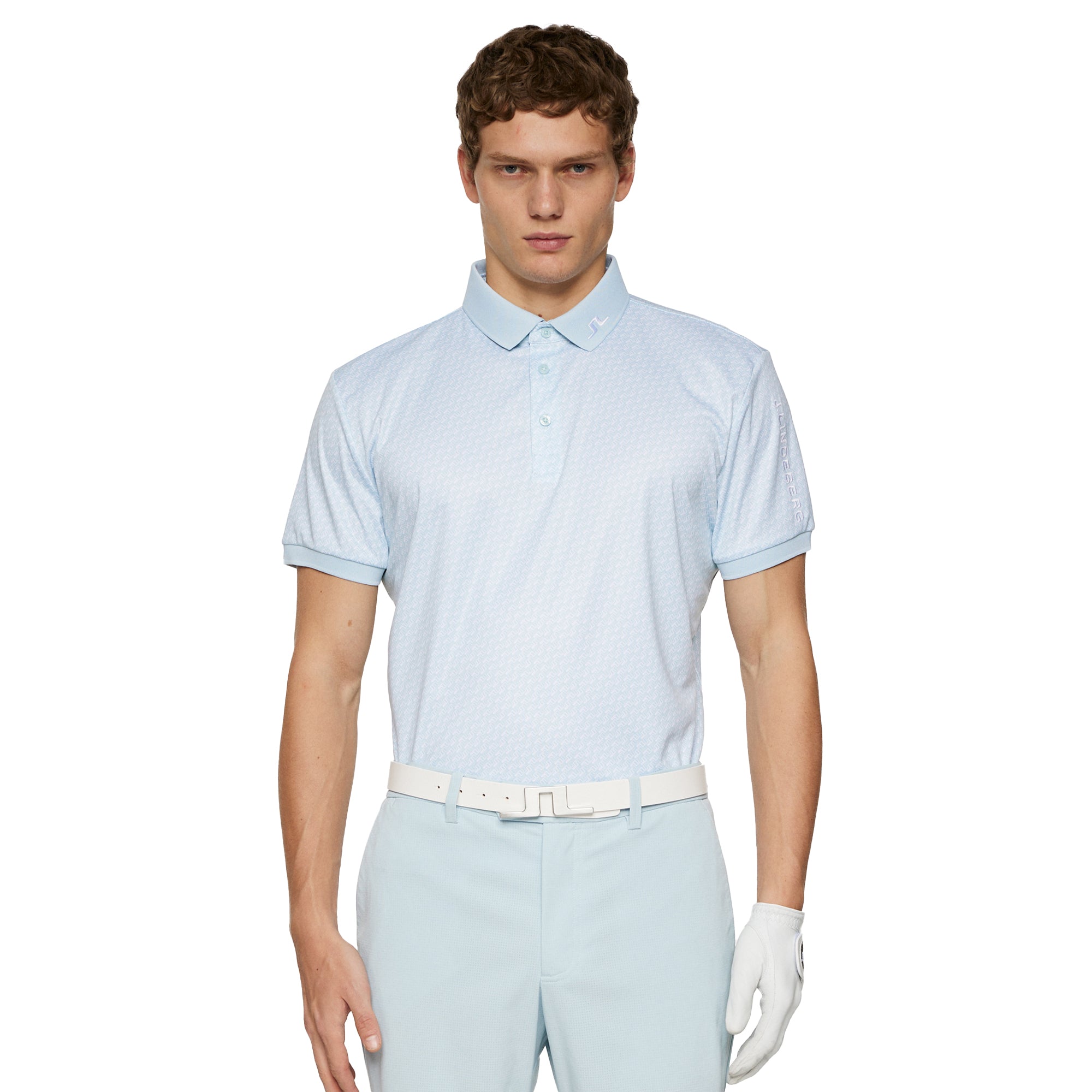 J.Lindeberg Golf Tour Tech Print Polo Shirt SH25