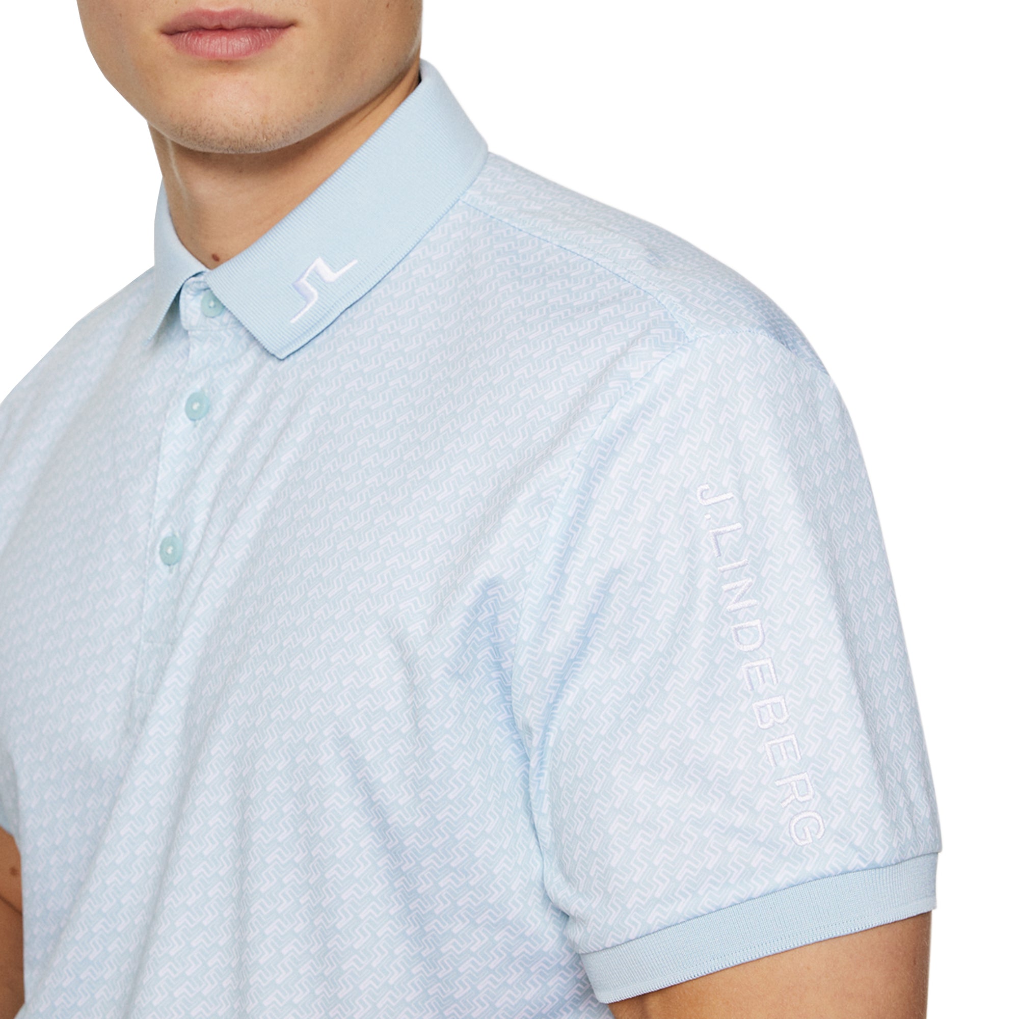 J.Lindeberg Golf Tour Tech Print Polo Shirt SH25