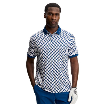J.Lindeberg Golf Tour Tech Print Polo Shirt