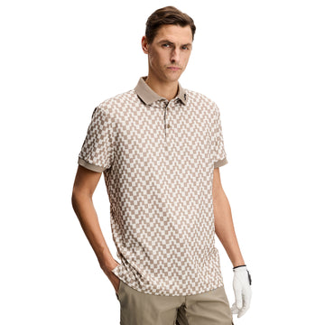 J.Lindeberg Golf Tour Tech Print Polo Shirt