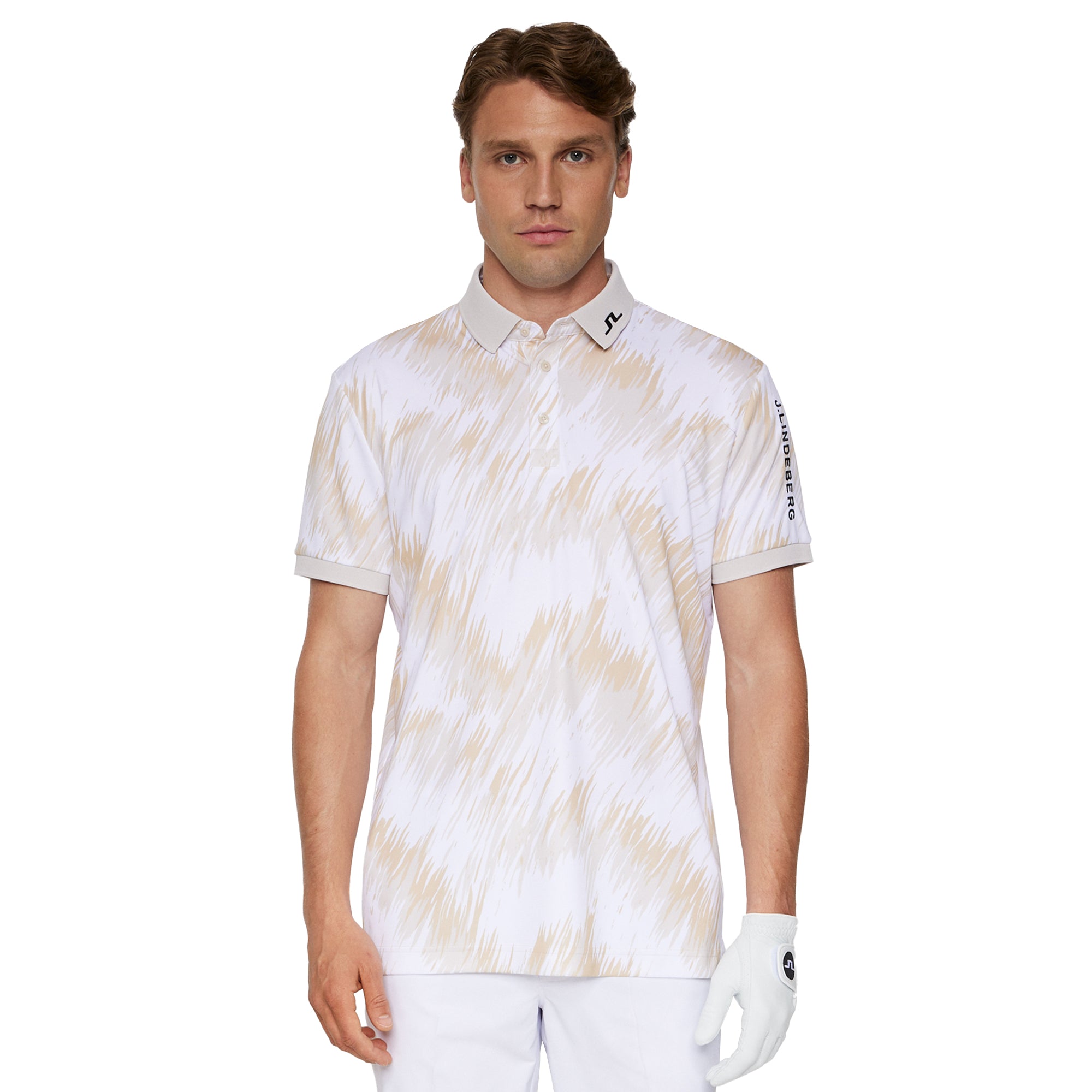 J.Lindeberg Golf Tour Tech Print Polo Shirt SH25