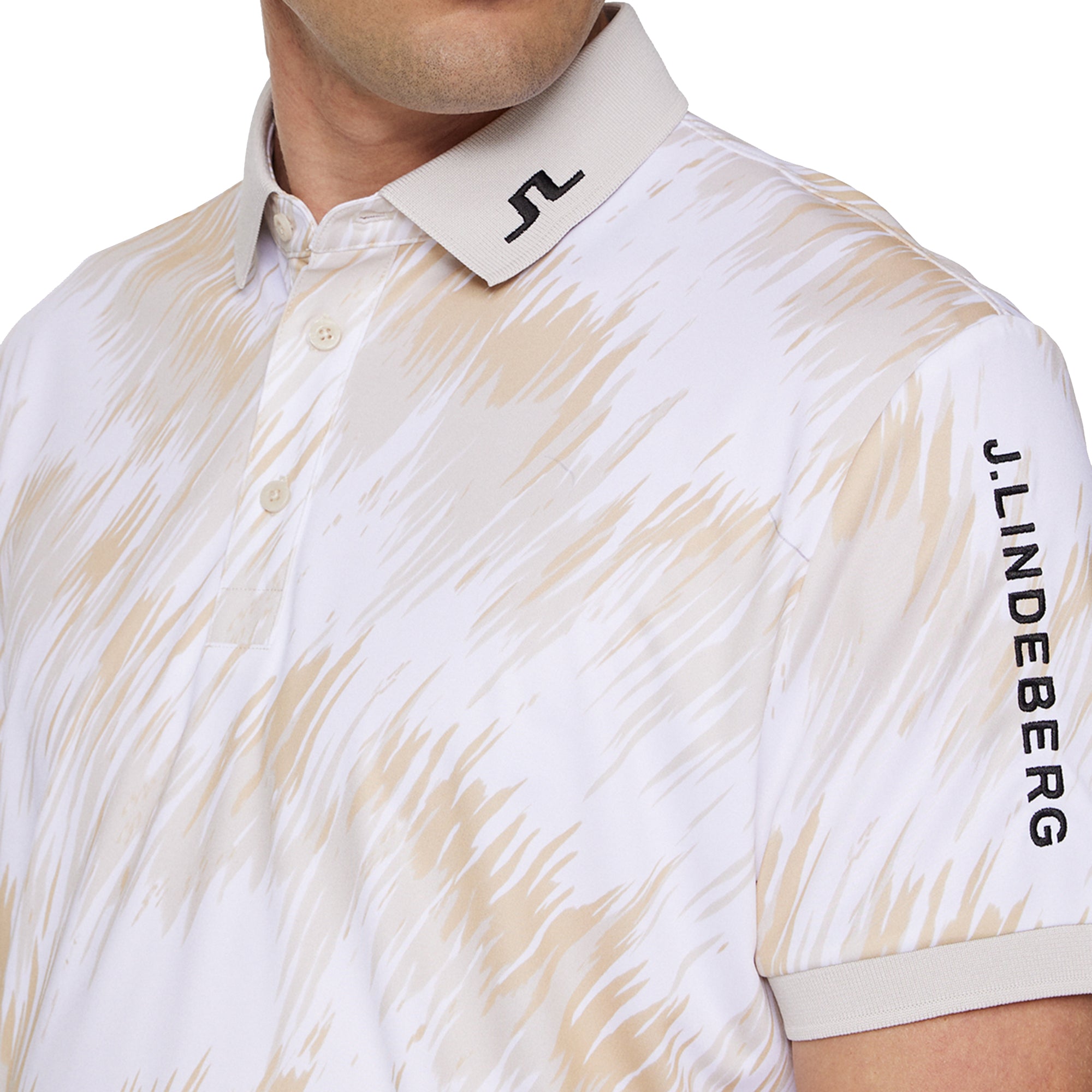 J.Lindeberg Golf Tour Tech Print Polo Shirt SH25