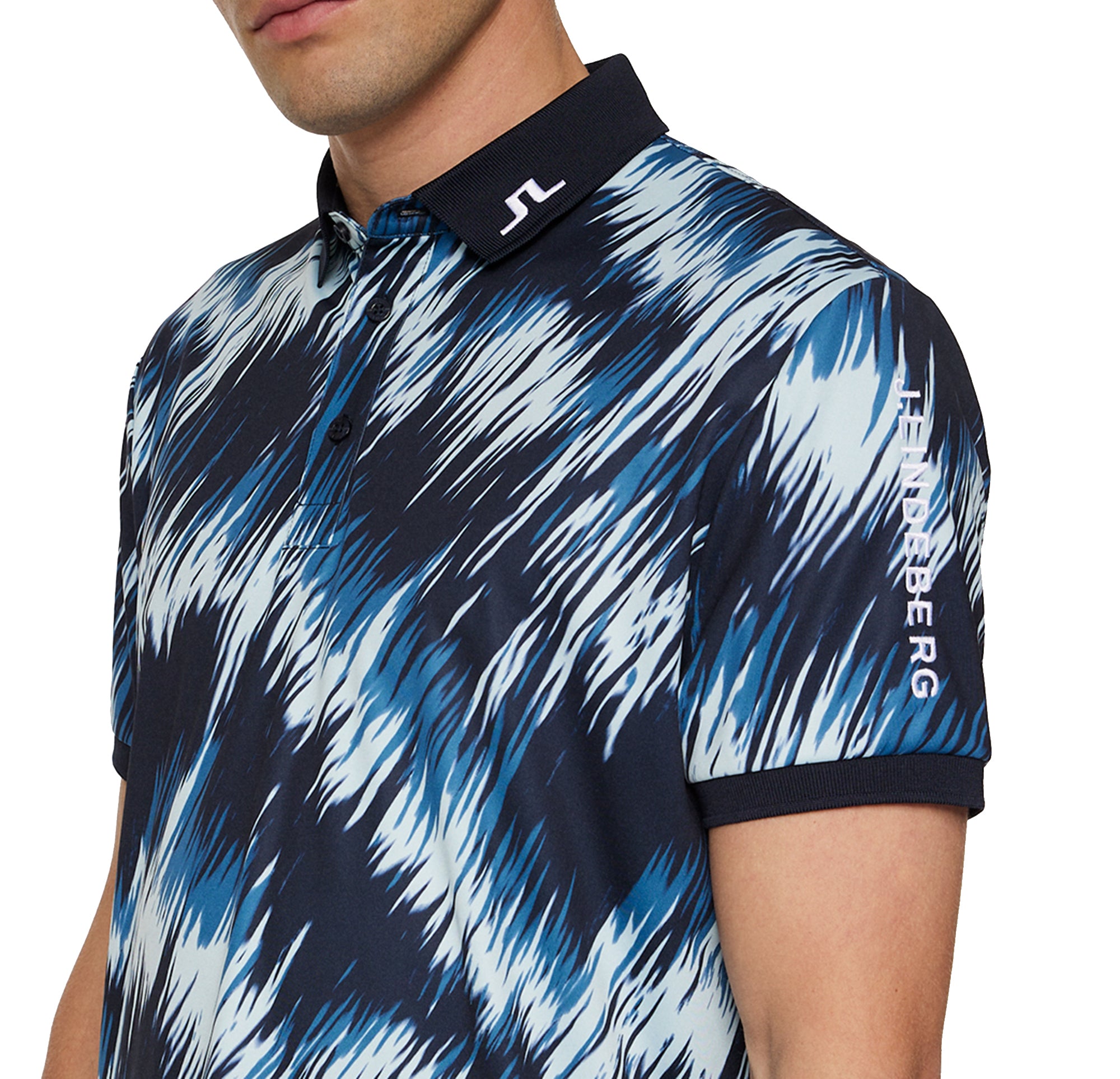 J.Lindeberg Golf Tour Tech Print Polo Shirt SH25