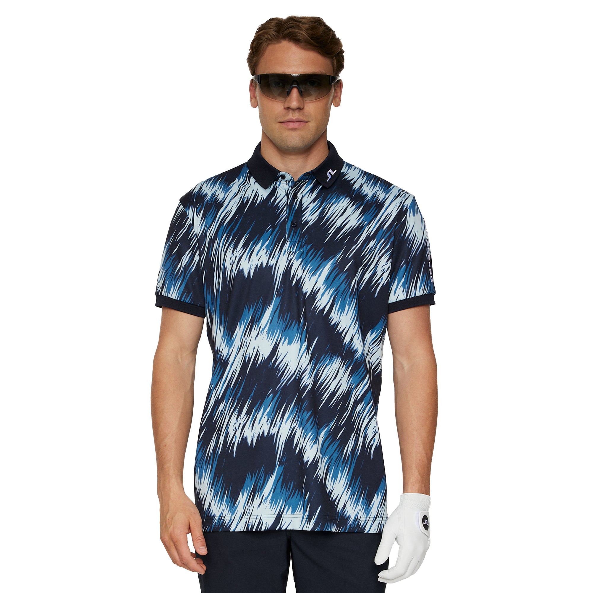 J.Lindeberg Golf Tour Tech Print Polo Shirt SH25