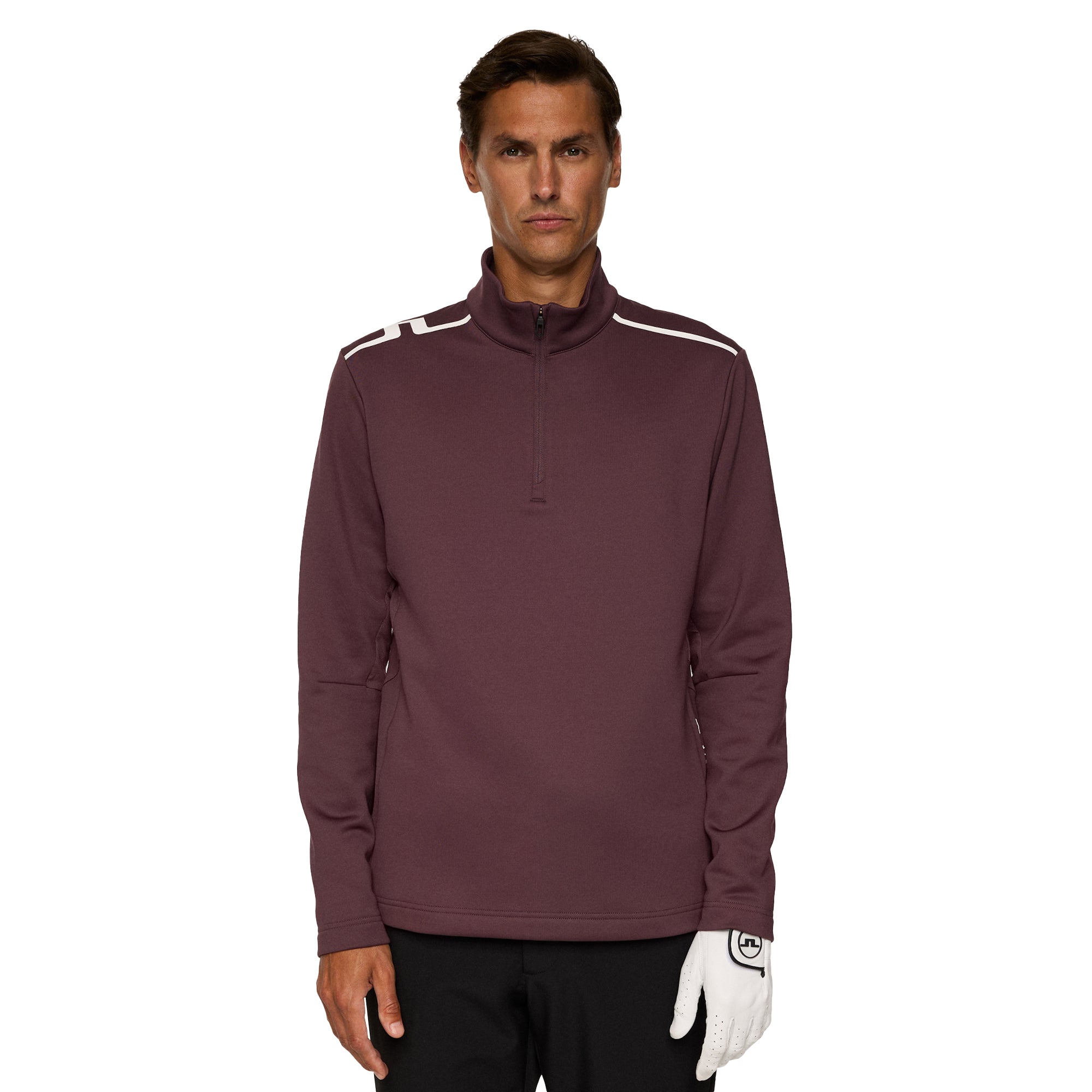 J.Lindeberg Golf Vinnie 1/4 Zip Mid Layer FW25 - Black 9999