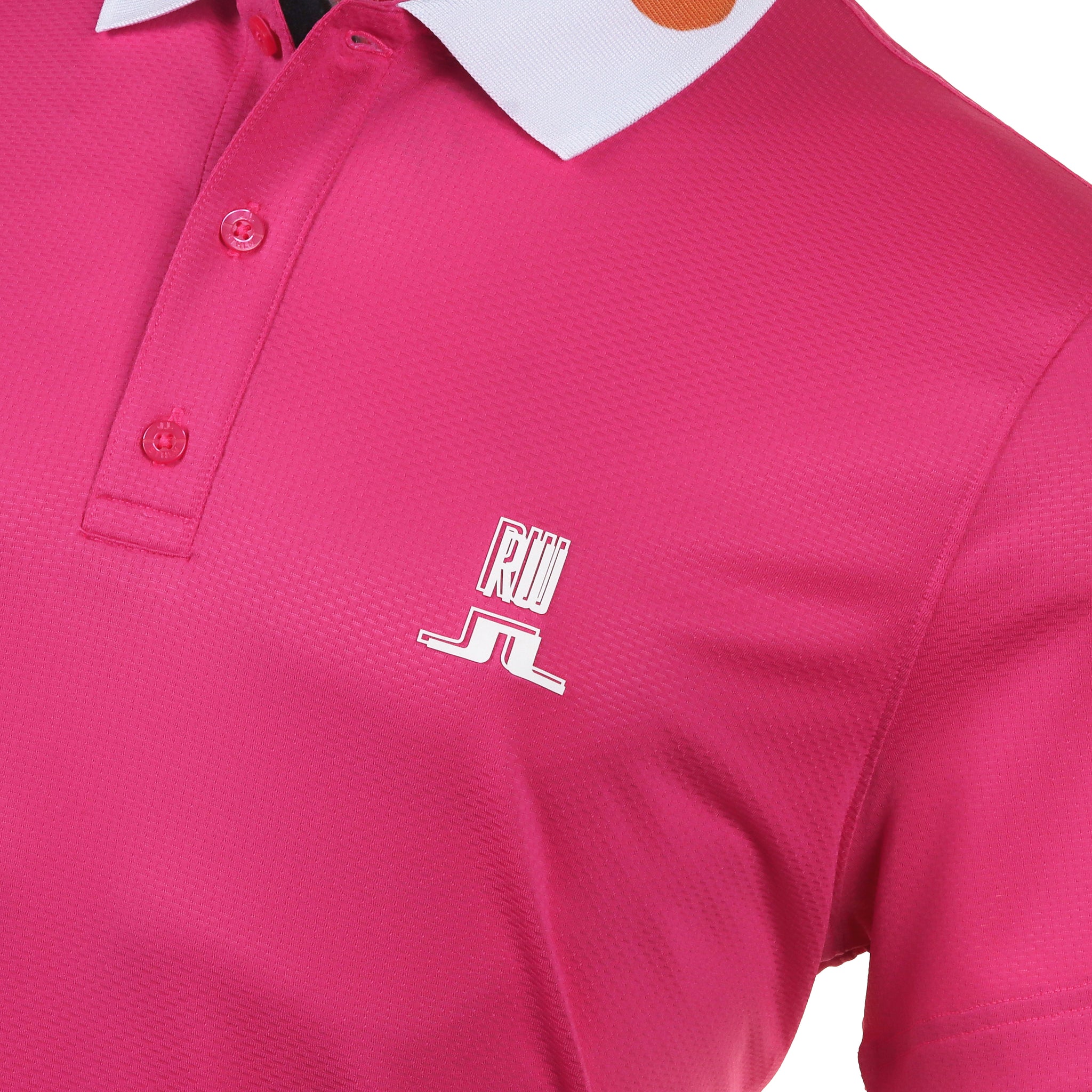 J.Lindeberg Golf x RW Tech Mesh Polo Shirt GMJT11317 Shocking Pink S165 ...