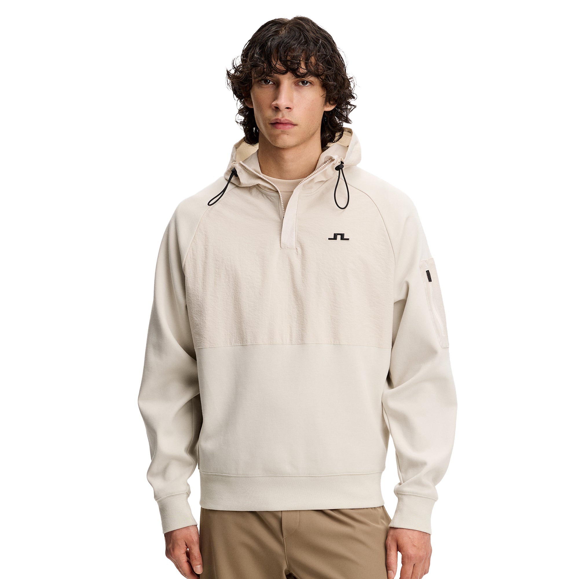 J.Lindeberg Mijo Hybrid Hoodie SS26 - Moonbeam U029 - BMJS14560