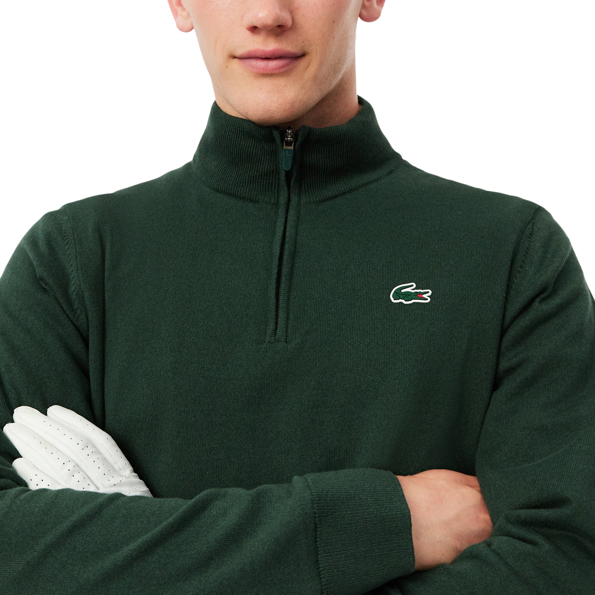 Lacoste 1/4 Zip Windbreaker Golf Sweater - Sinople Green YZP