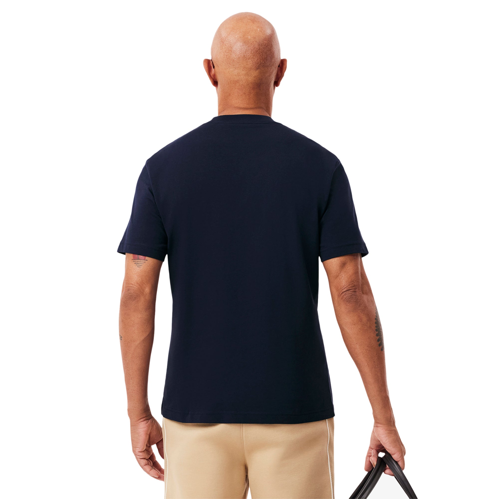 Lacoste Chest Pocket Cotton Tee Shirt Navy 166