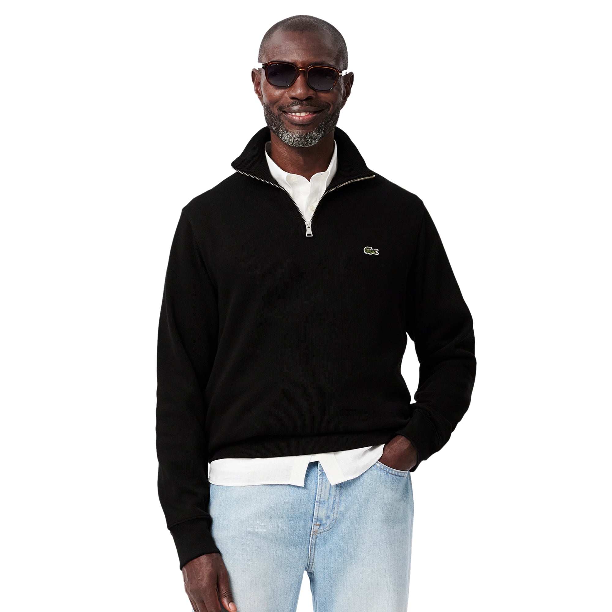 Lacoste Classic 1/2 Zip Sweater - Black 031 - SH1927-031