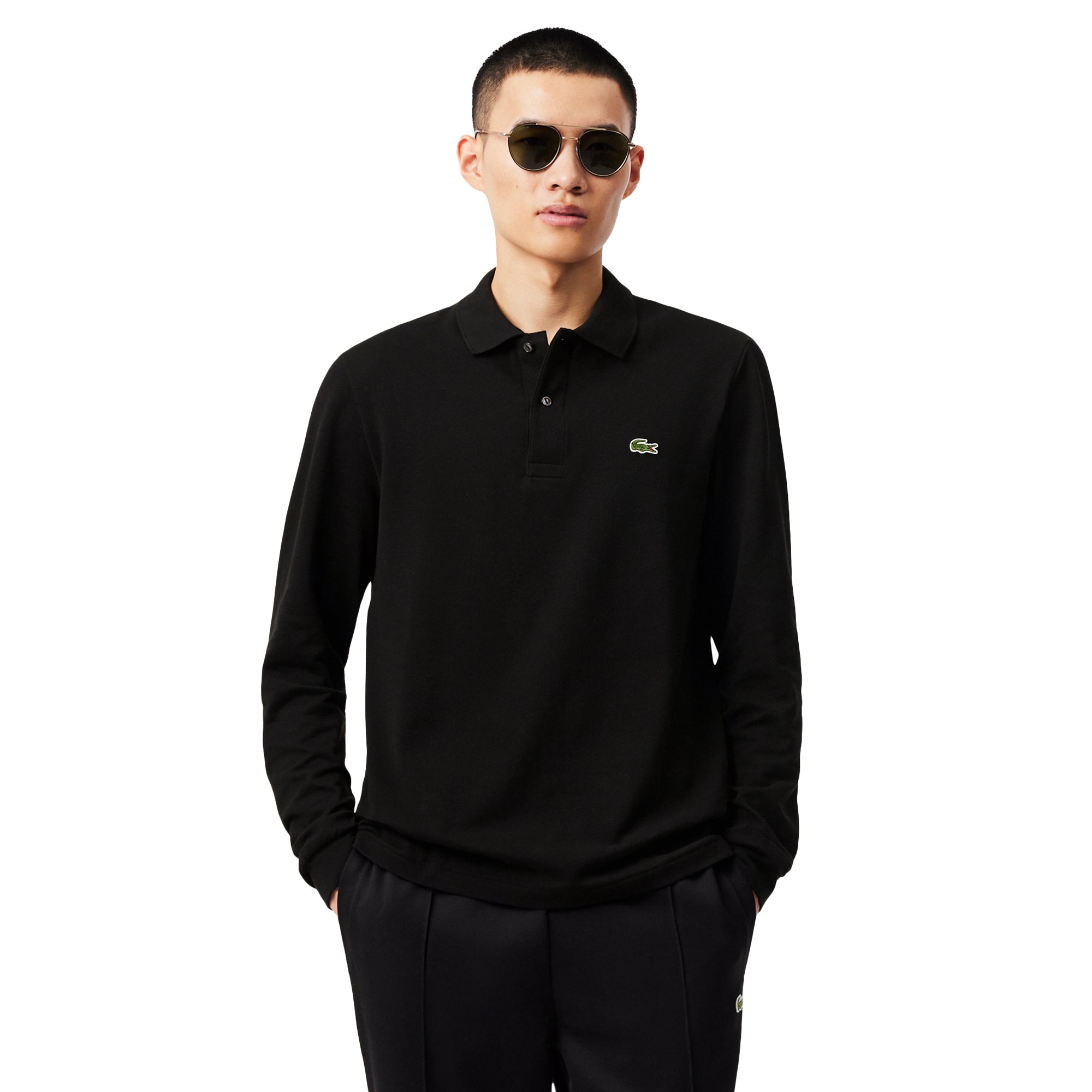 Lacoste Classic LS Pique Polo Shirt - Black 031 - L1312-031