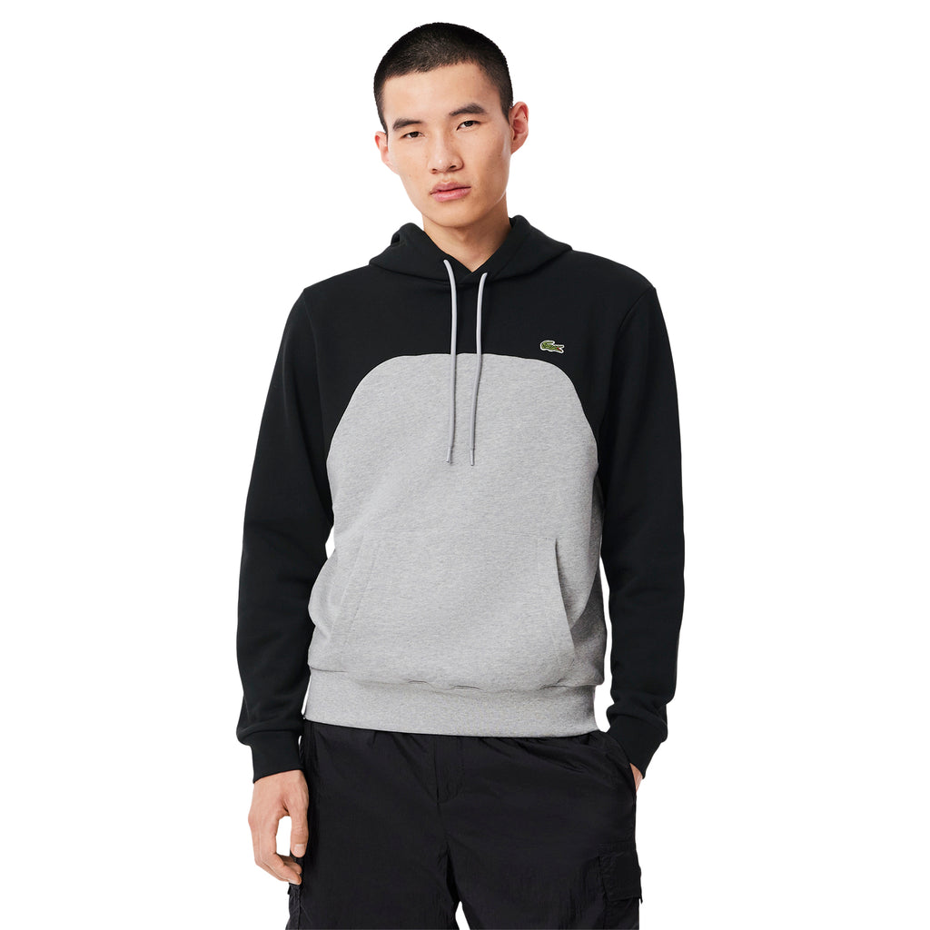 Lacoste Colour Block Hooded Sweater Grey Chine/Black LY3