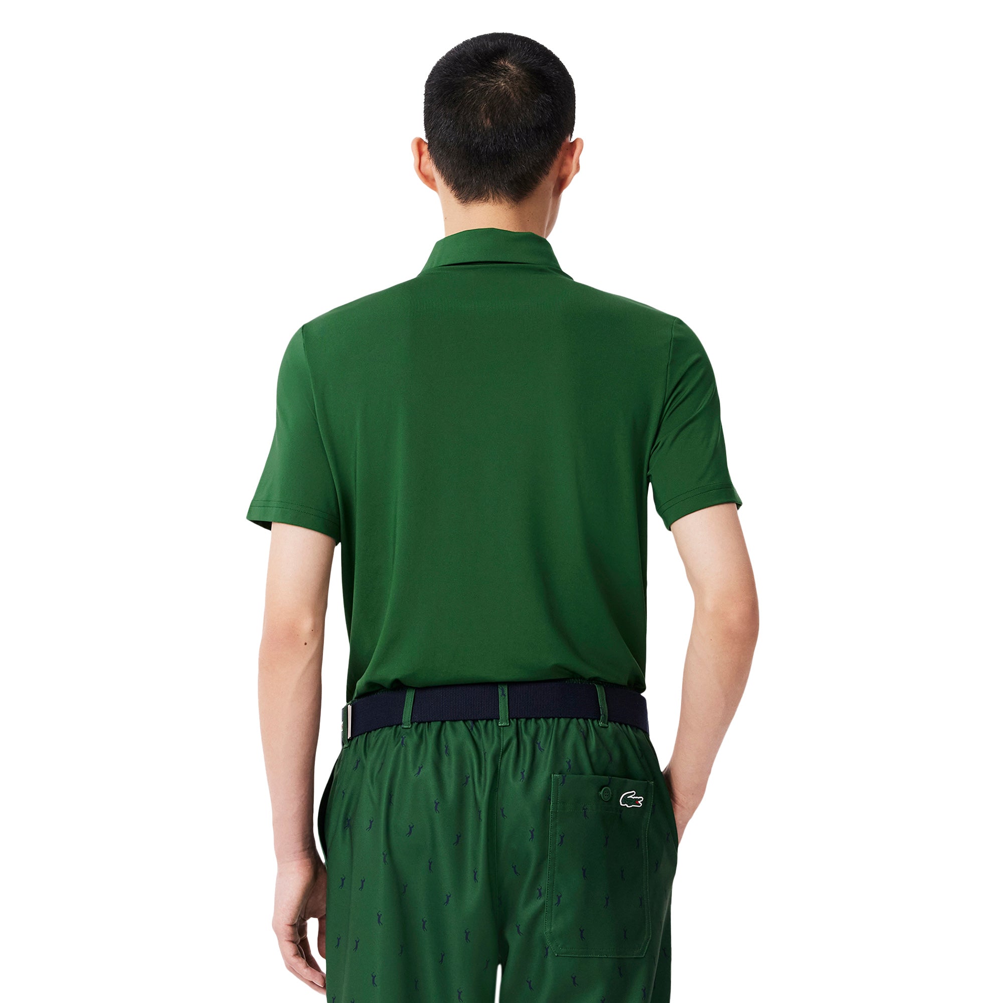 Lacoste Golf Colour Block Polo Shirt Green/Light Blue/Navy DJI