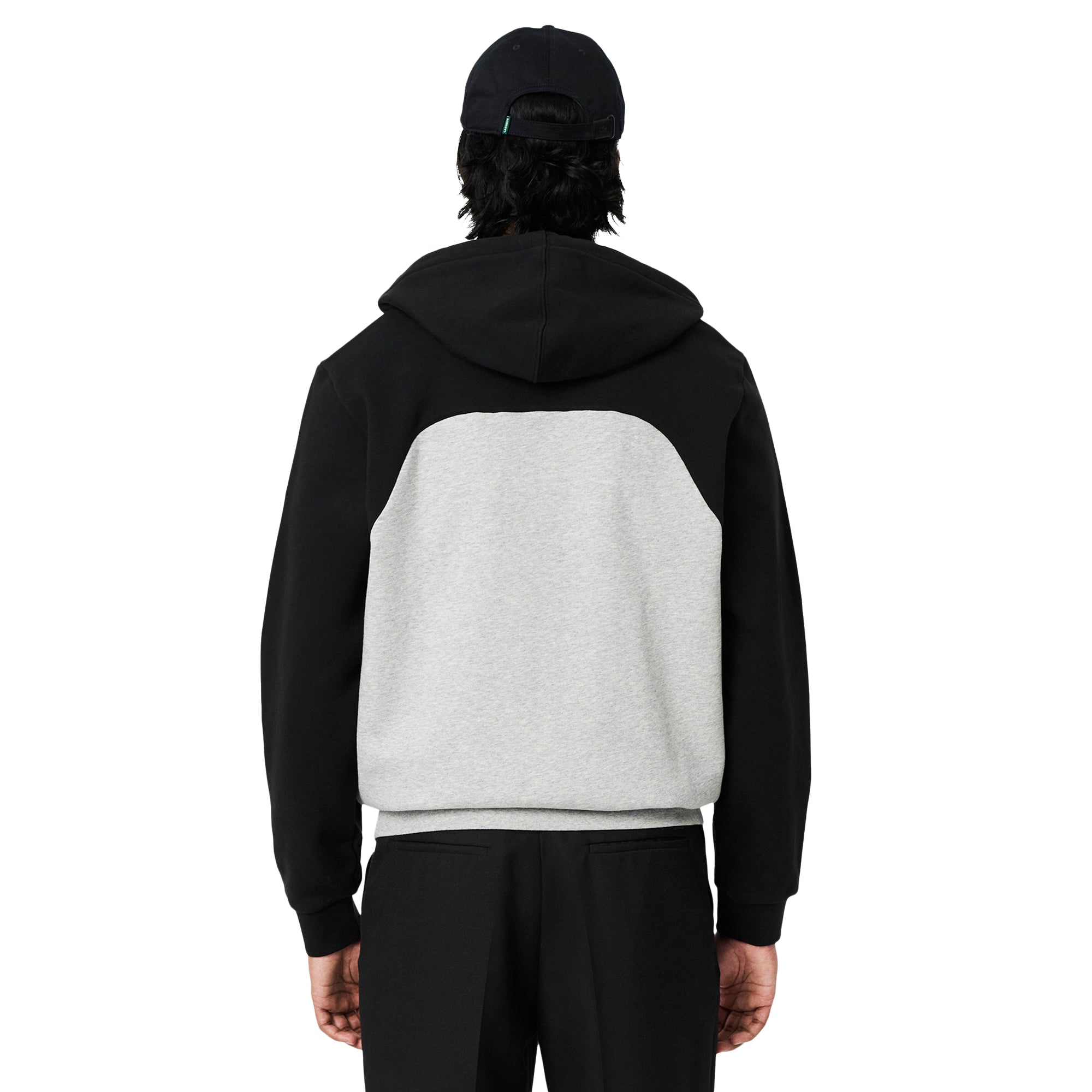 Lacoste Colourblock Full Zip Hoodie Grey Chine/Black LY3