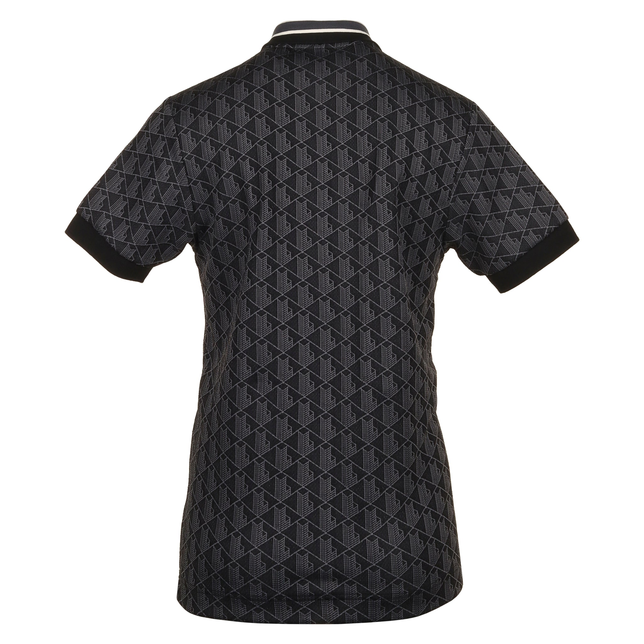 Lacoste Contrast Collar Monogram Polo Shirt FA24 Black/Graphite 4PC