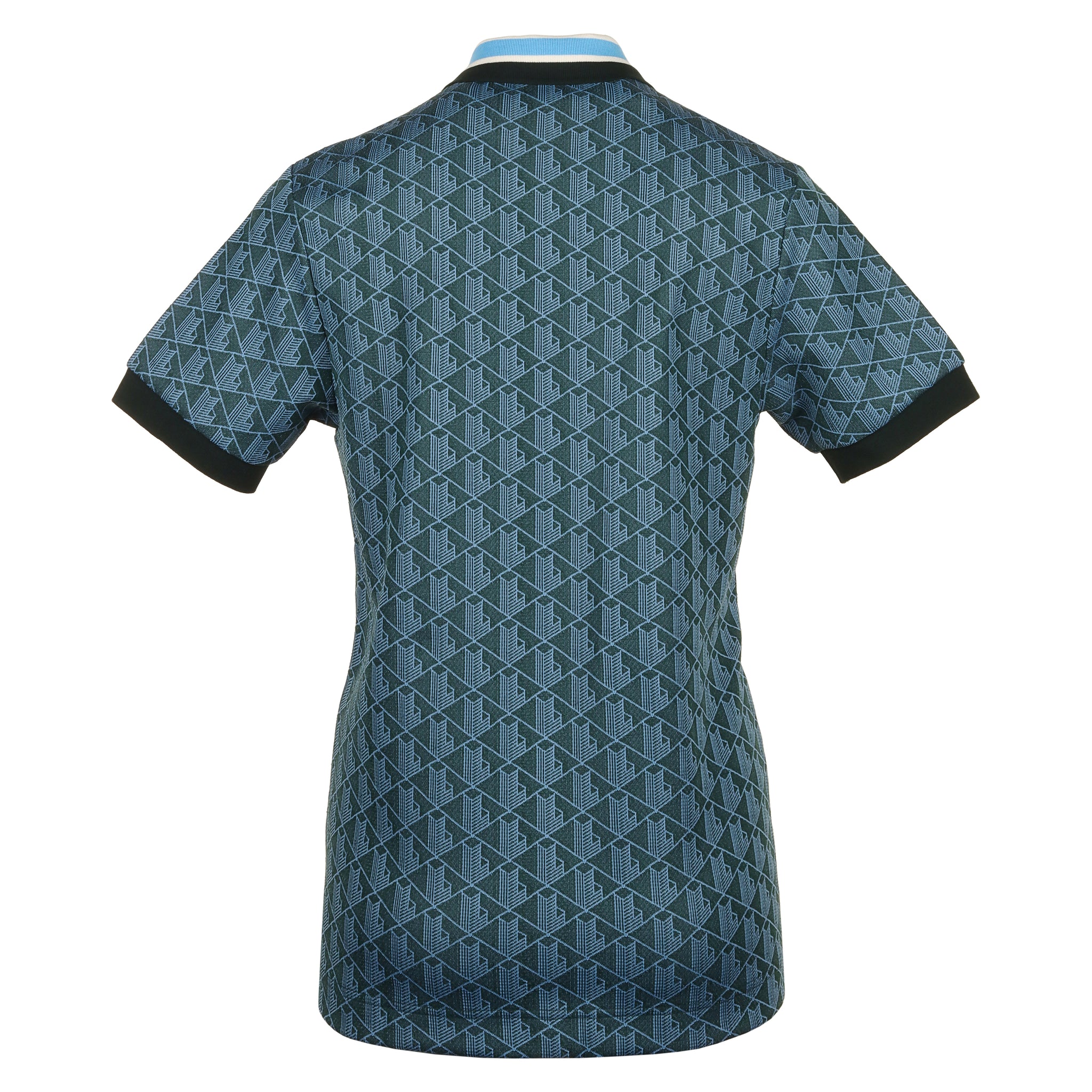 Lacoste Contrast Collar Monogram Polo Shirt FA24 Green/Argentine Blue IB4