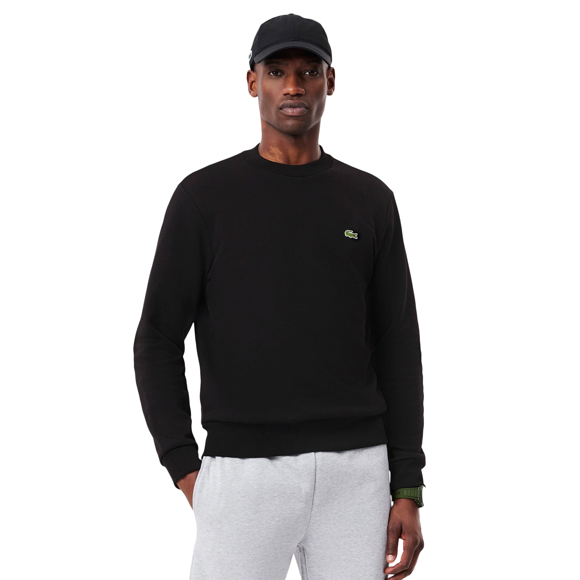 Lacoste Crew Neck Fleece Sweater - Black 031 - SH9608-031 - Function18
