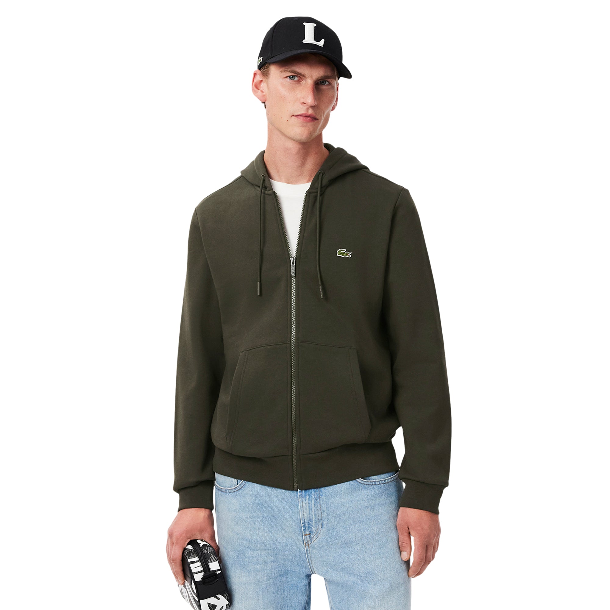 Lacoste Full Zip Fleece Hoodie Sapwood L7A