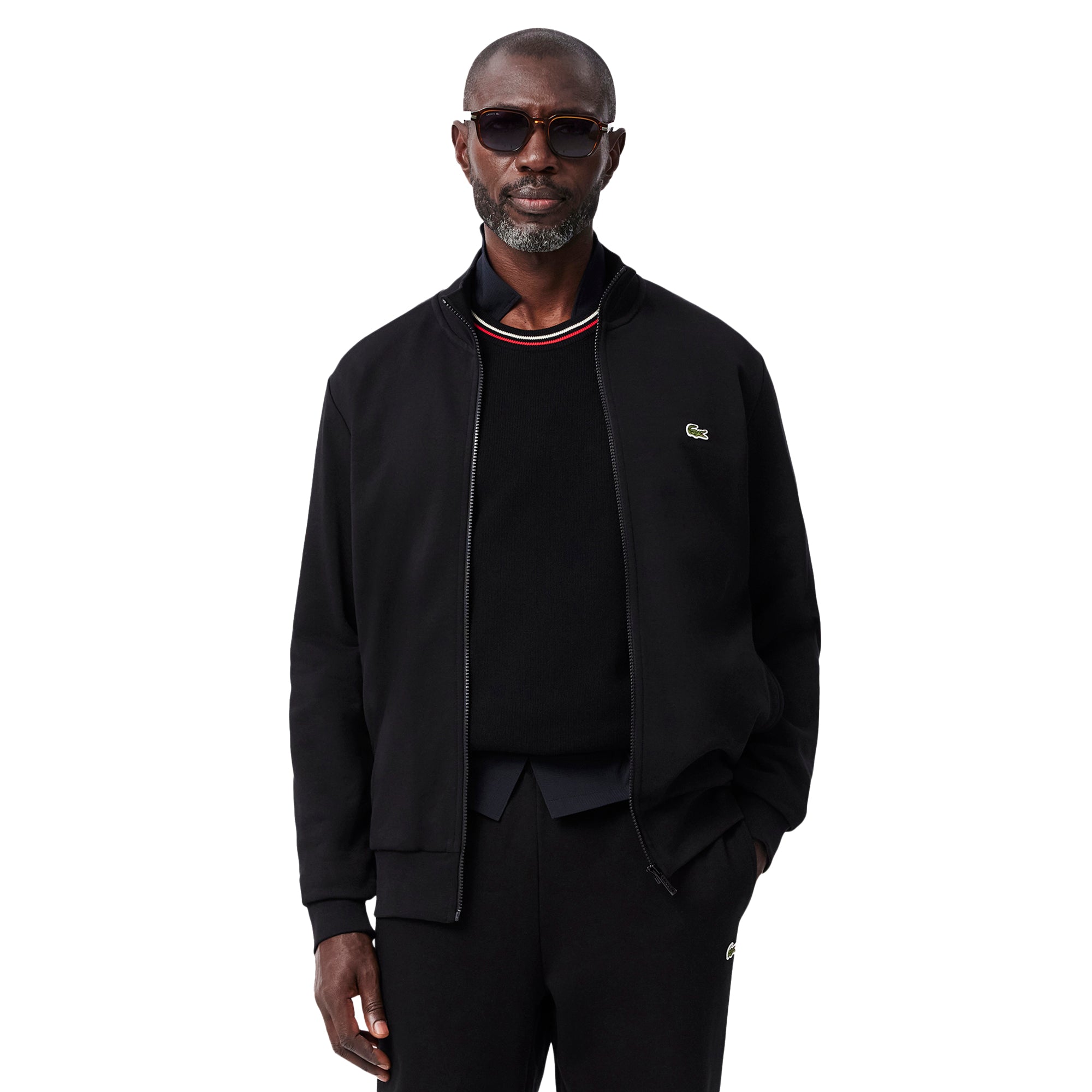 Lacoste Full Zip Fleece Sweater - Black 031 - SH9622-031 - Function18