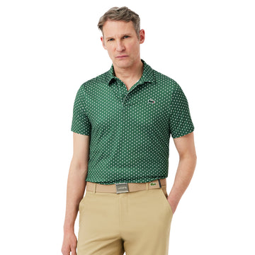 Lacoste Golf All Over Printed Polo Shirt - Green - DH5175-E3D - Function18 