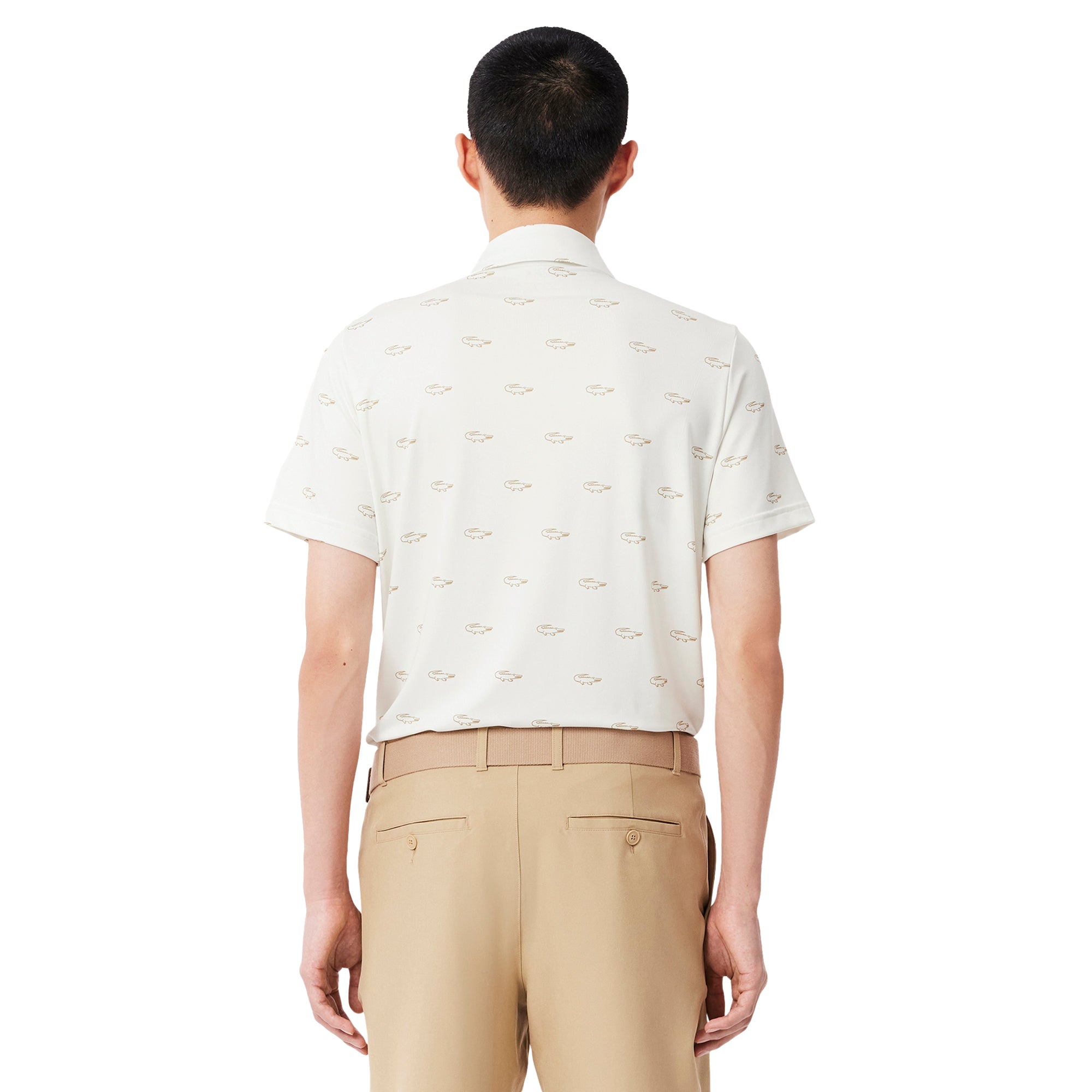Lacoste Golf All Over Printed Polo Shirt White/Beige 4KF