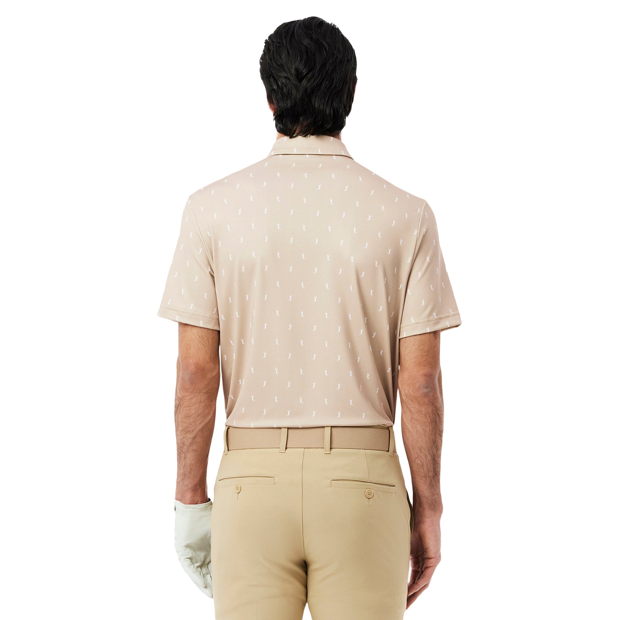 Lacoste Golf All Over Printed Polo Shirt Beige