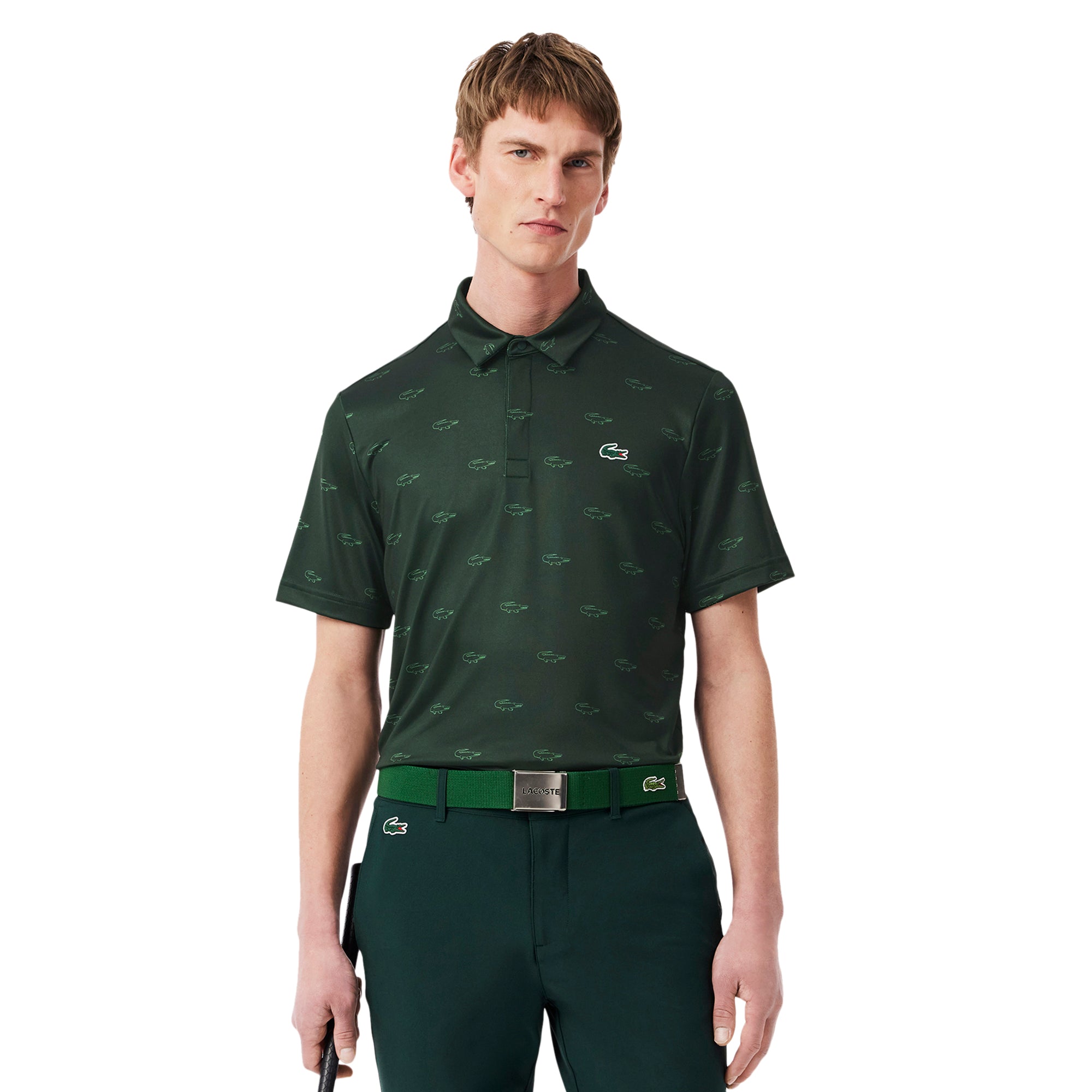 Lacoste Golf All Over Printed Polo Shirt Green
