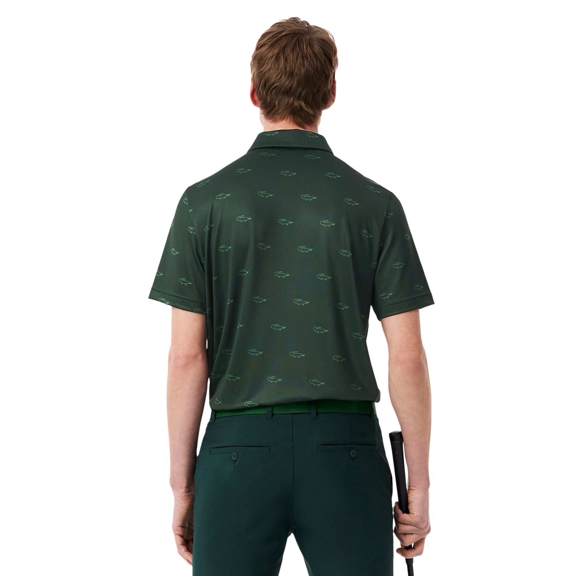 Lacoste Golf All Over Printed Polo Shirt Green