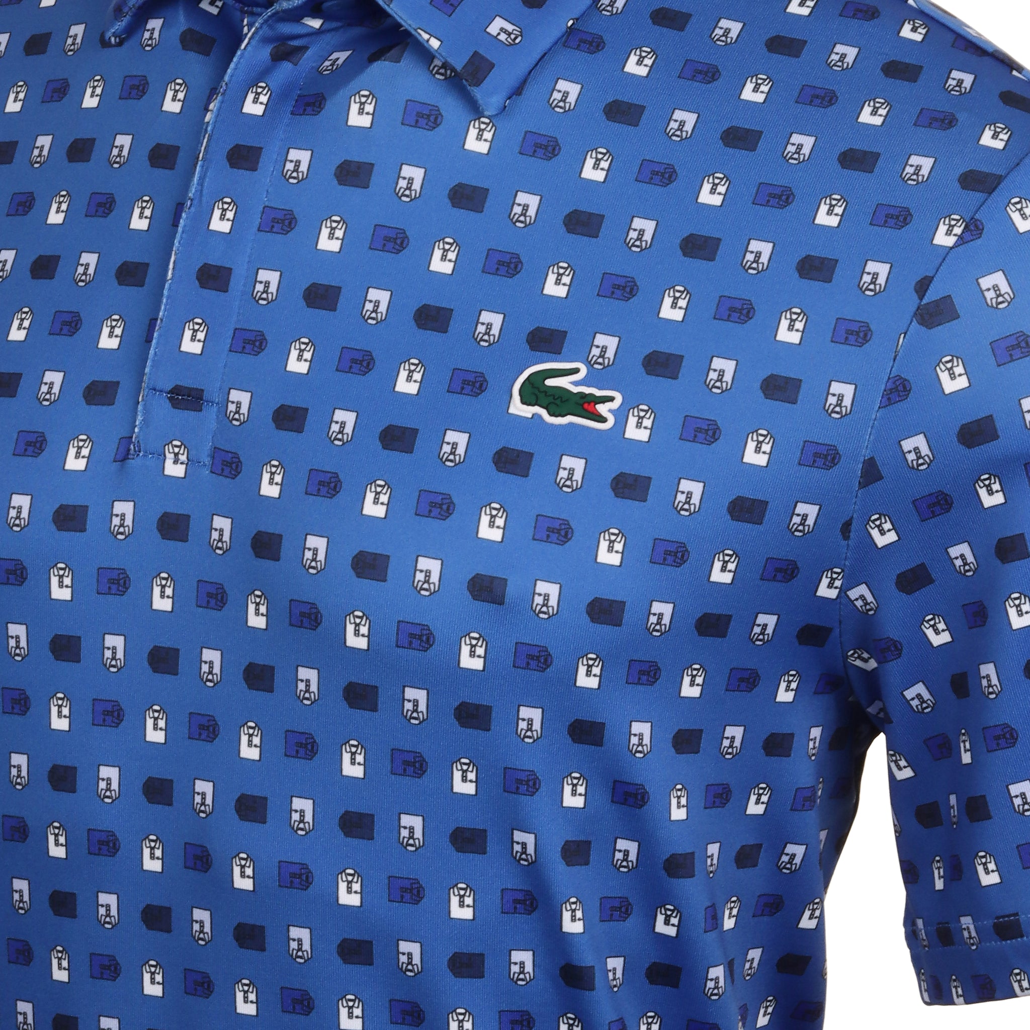 Lacoste Golf All Over Printed Polo Shirt SS24 Sapphire Blue/White ISY