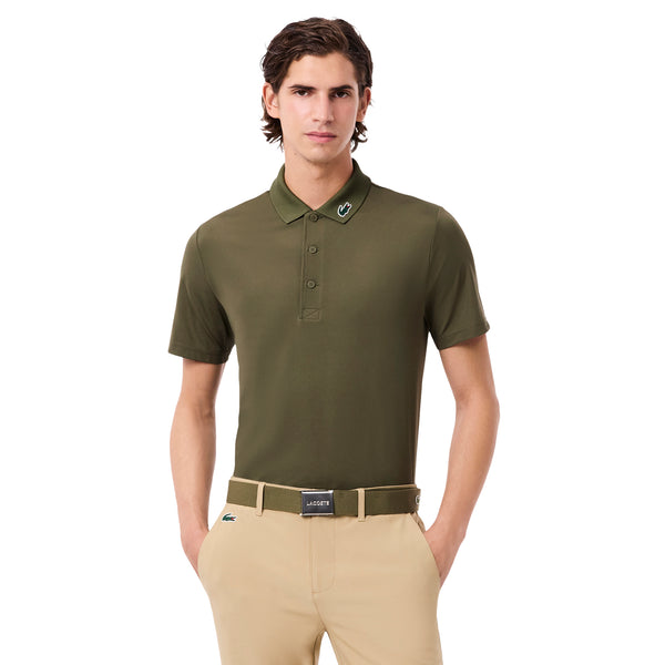 Lacoste Golf Crocodile Collar Polo Shirt - Khaki Green E9F