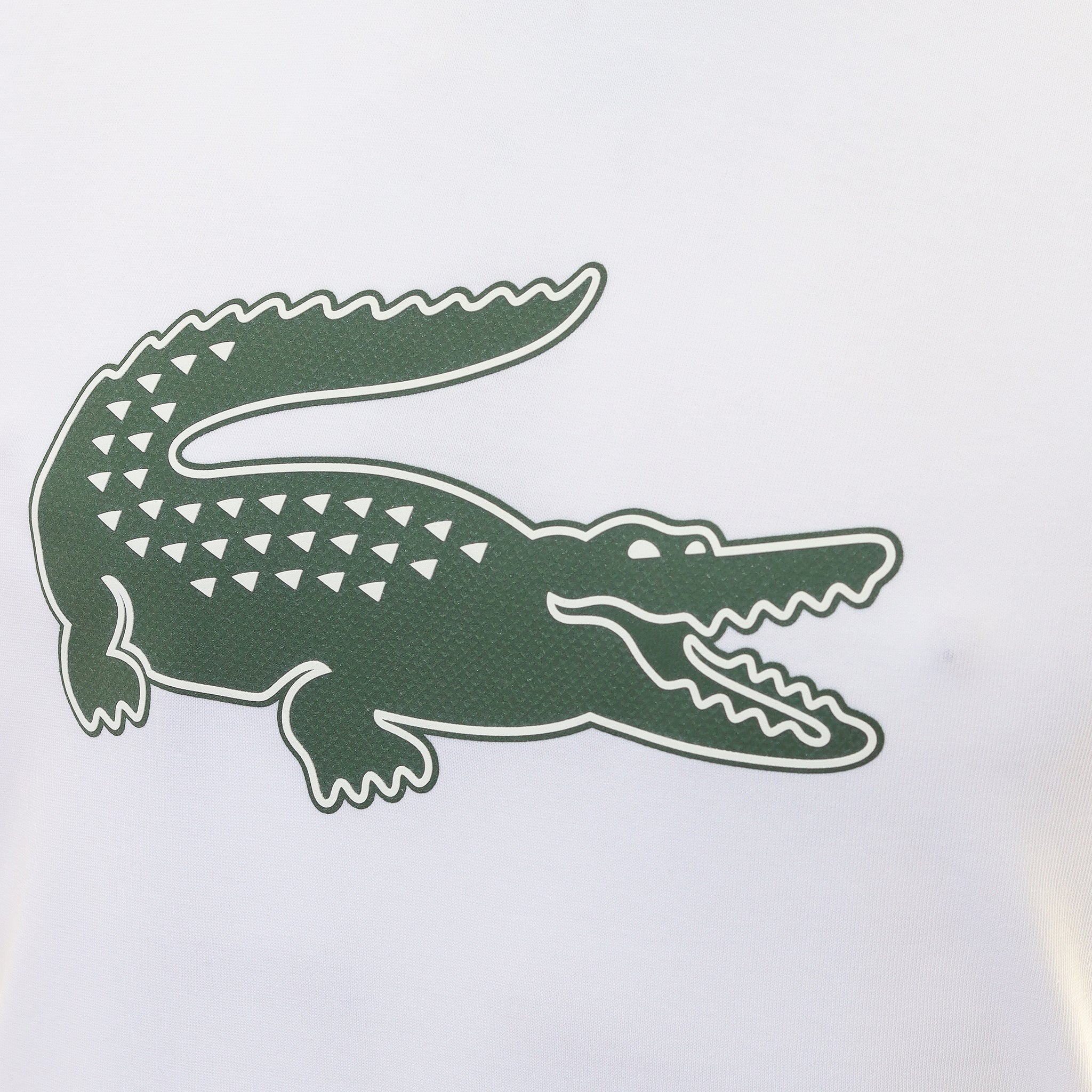 Lacoste Large Croc Print Tee Shirt TH2042 White Green 737 | Function18 ...