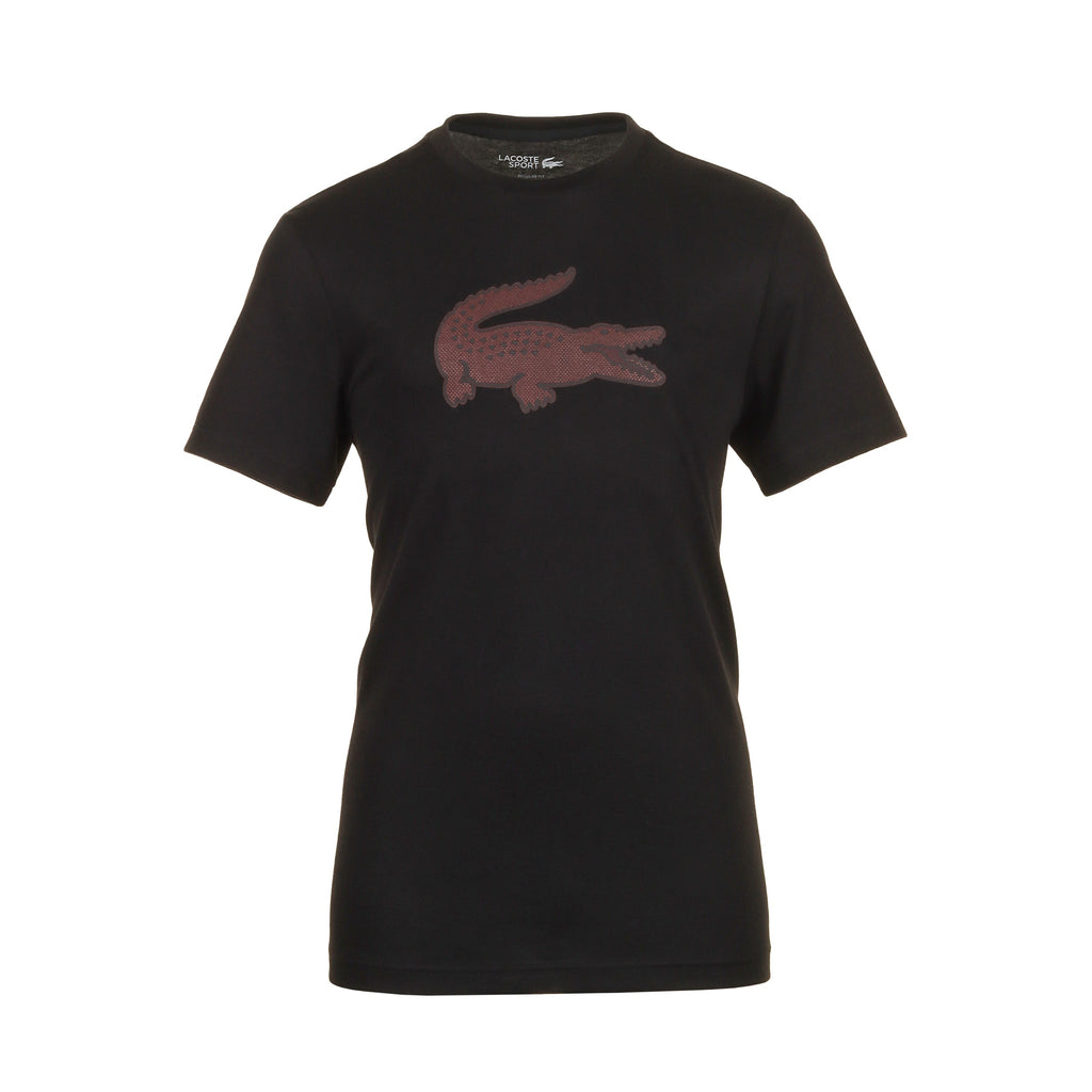 Lacoste Large Croc Print Tee Shirt TH2042 Black Expresso 7V2 Function18