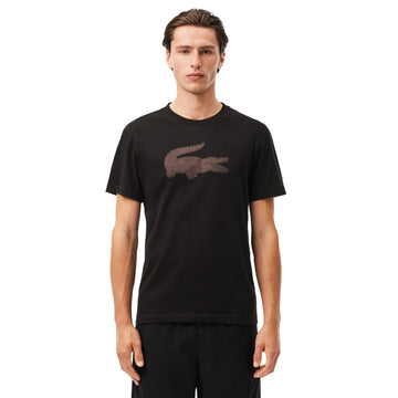 Lacoste Large Croc Print Tee Shirt Black/Red 7V2