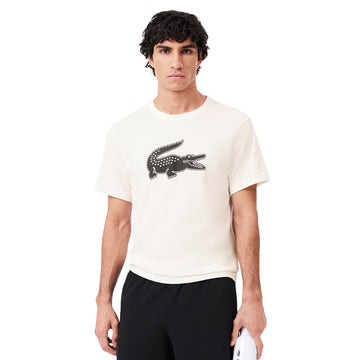 Lacoste Large Croc Print Tee Shirt White/Black AU8