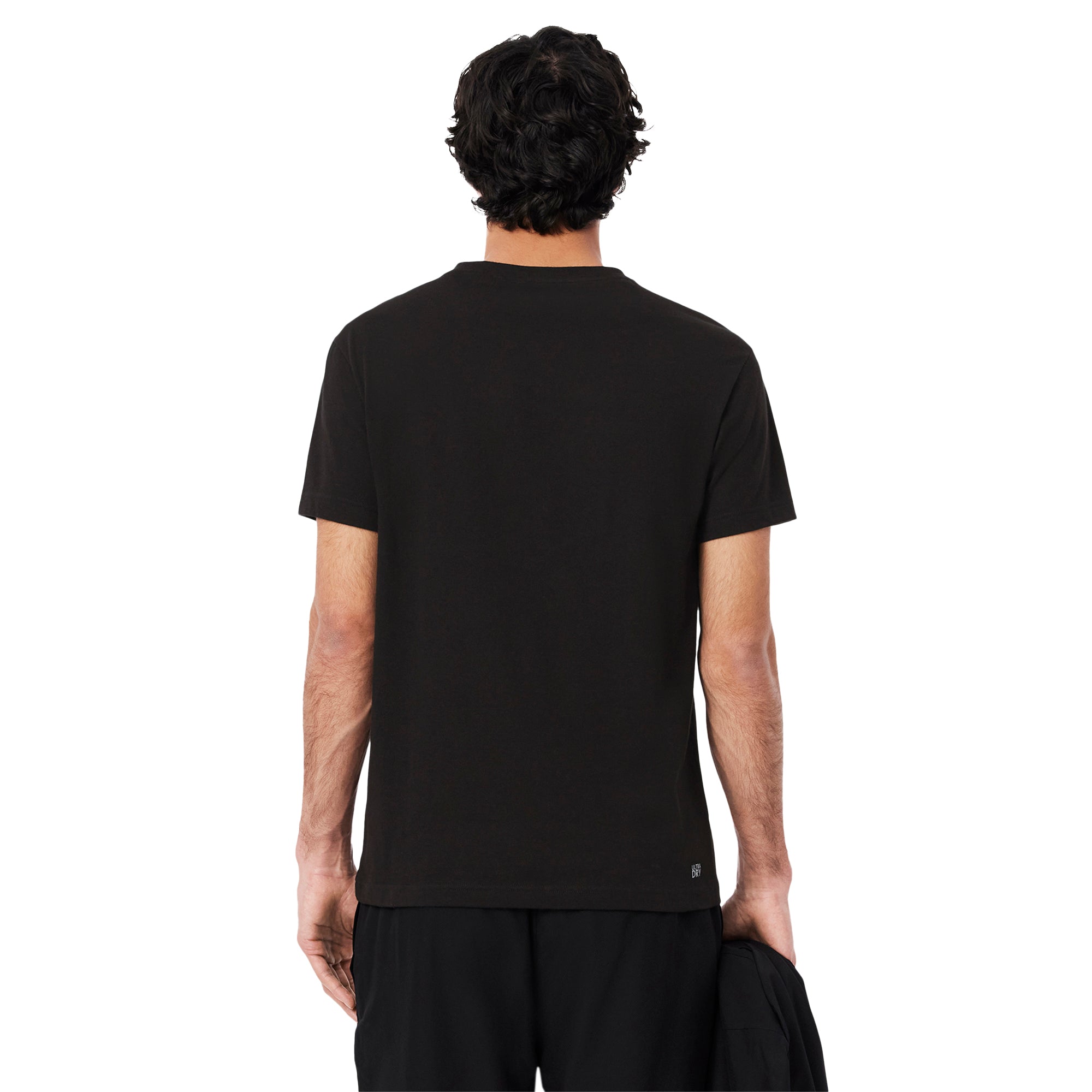 Lacoste Large Croc Print Tee Shirt Black/Khaki Green I6Z