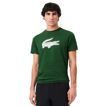 Lacoste Large Croc Print Tee Shirt Green/White YRR