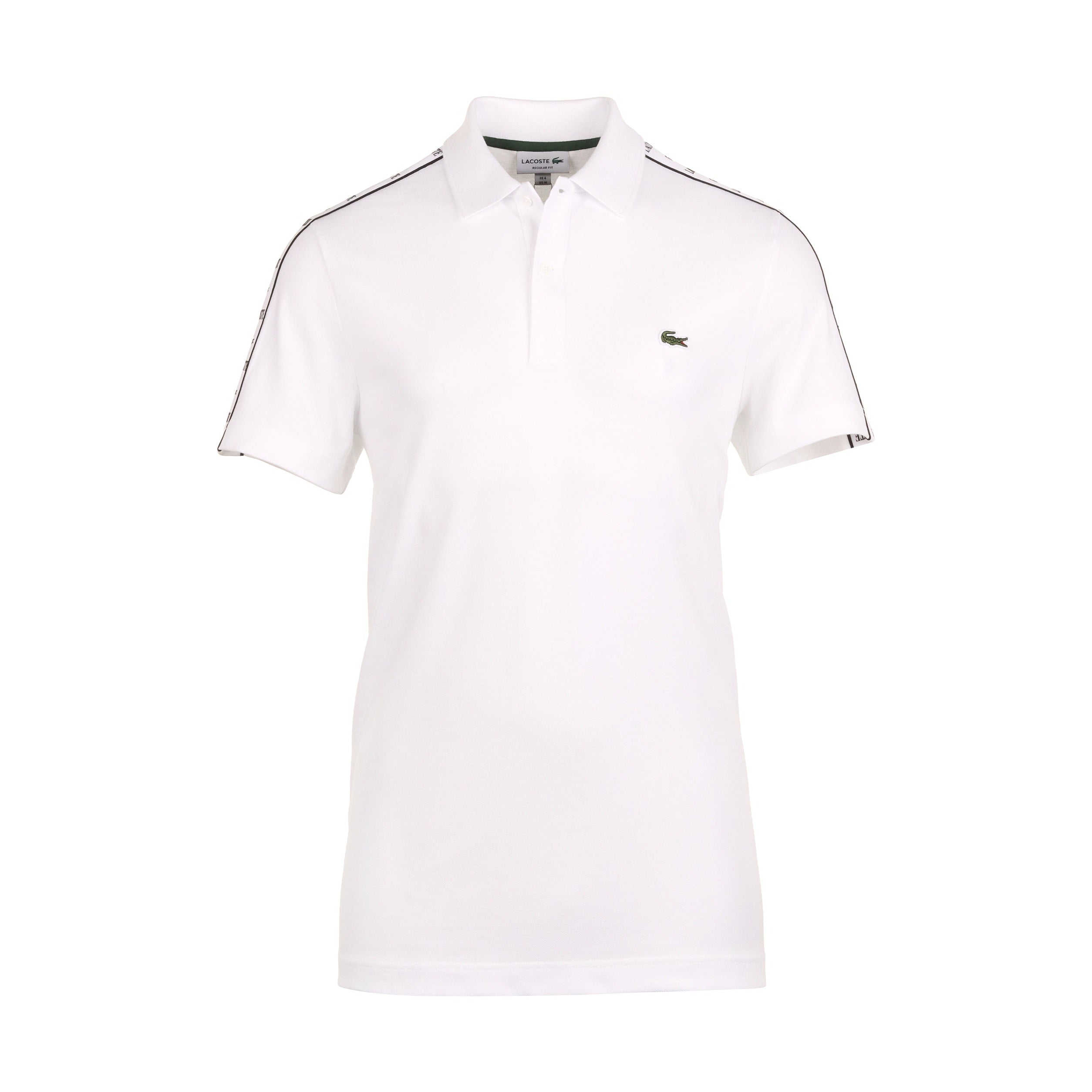 Lacoste Logo Stripe Pique Polo Shirt SS24 - White 001 - PH7398-001 ...