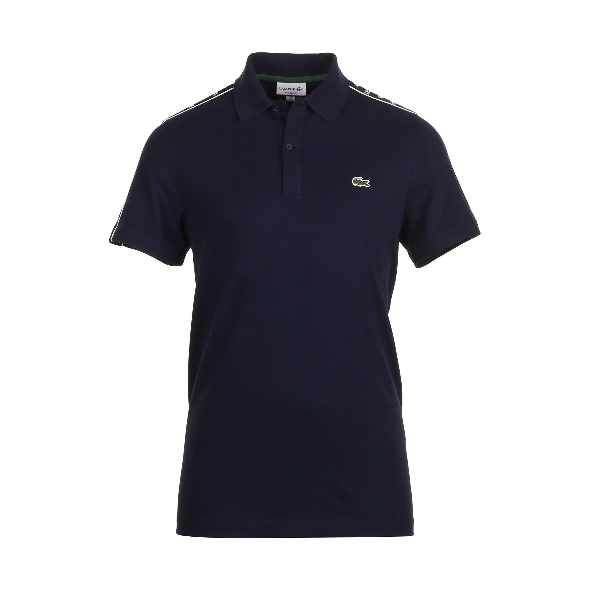 Lacoste Logo Stripe Pique Polo Shirt SS24 Navy 166