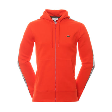 Lacoste Logo Stripe Zipped Hoodie Red S5H