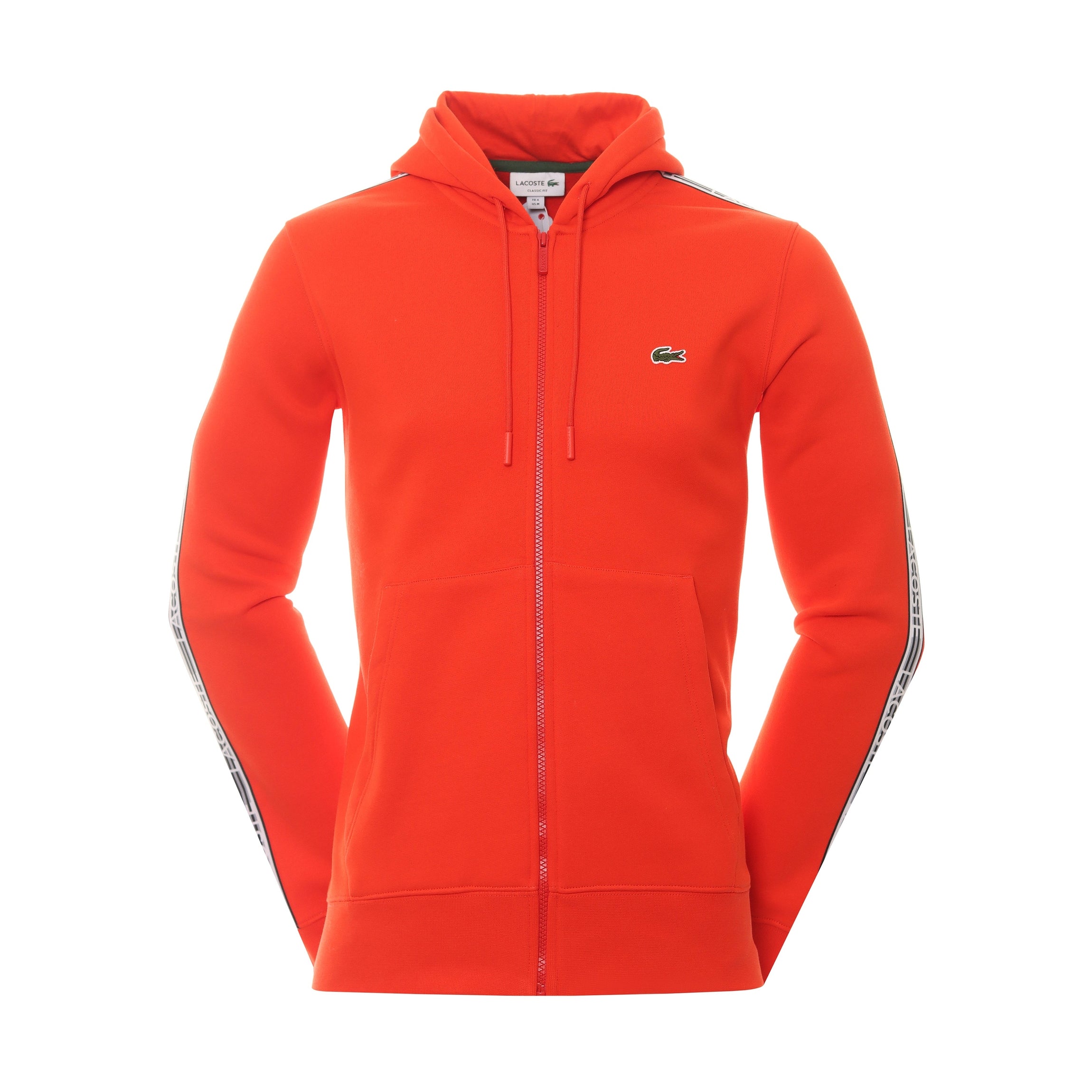 Lacoste Logo Stripe Zipped Hoodie - Red S5H - SH5065-S5H