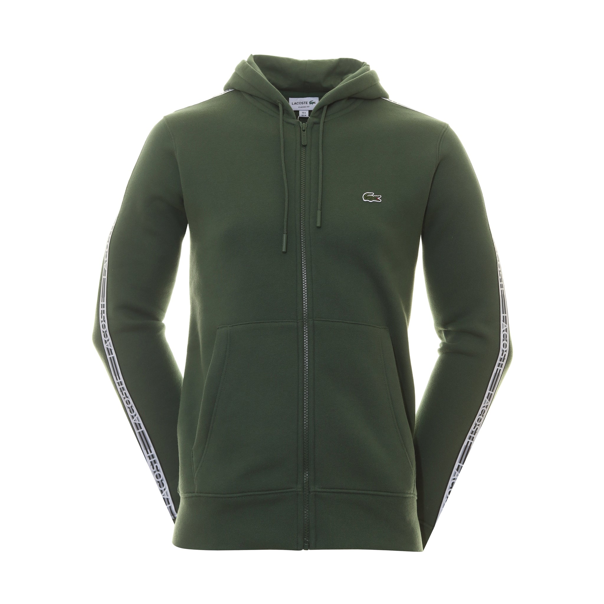 Lacoste Logo Stripe Zipped Hoodie SH5065 Dark Green SMI Function18 Restrictedgs